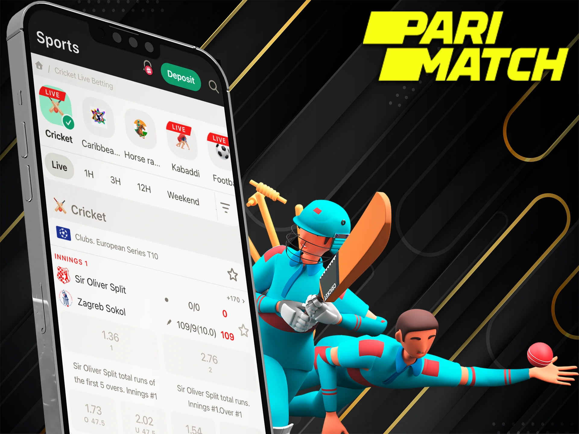 Predict on cricket on the Pari Bet app.