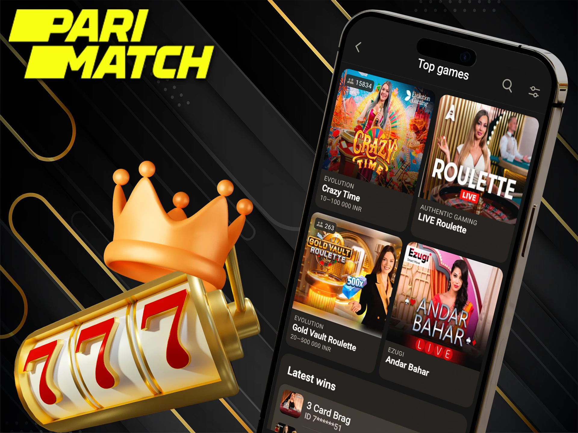 Choose to play the best games from Pari Bet.