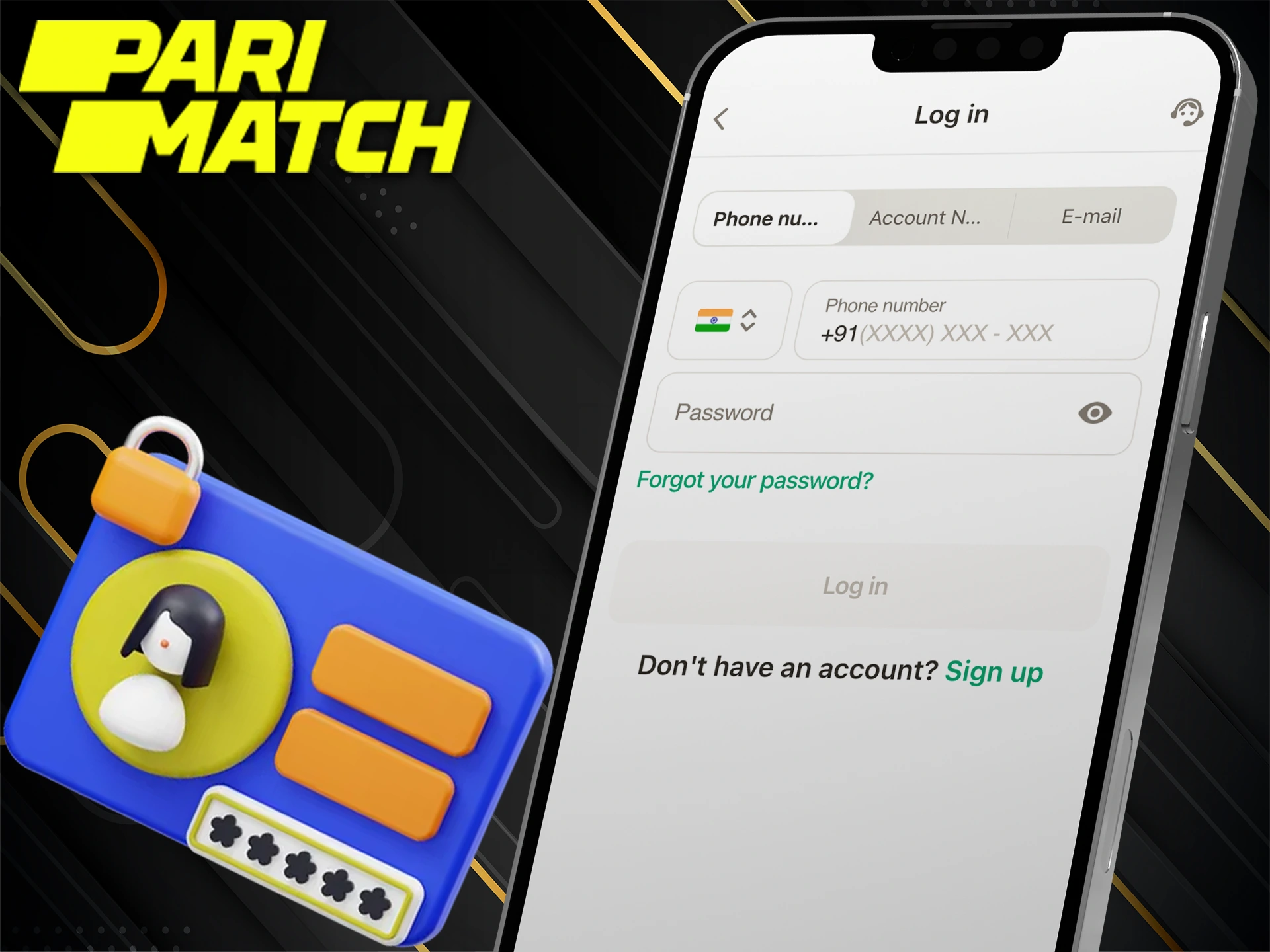 Log in to your personal Pari Bet account.