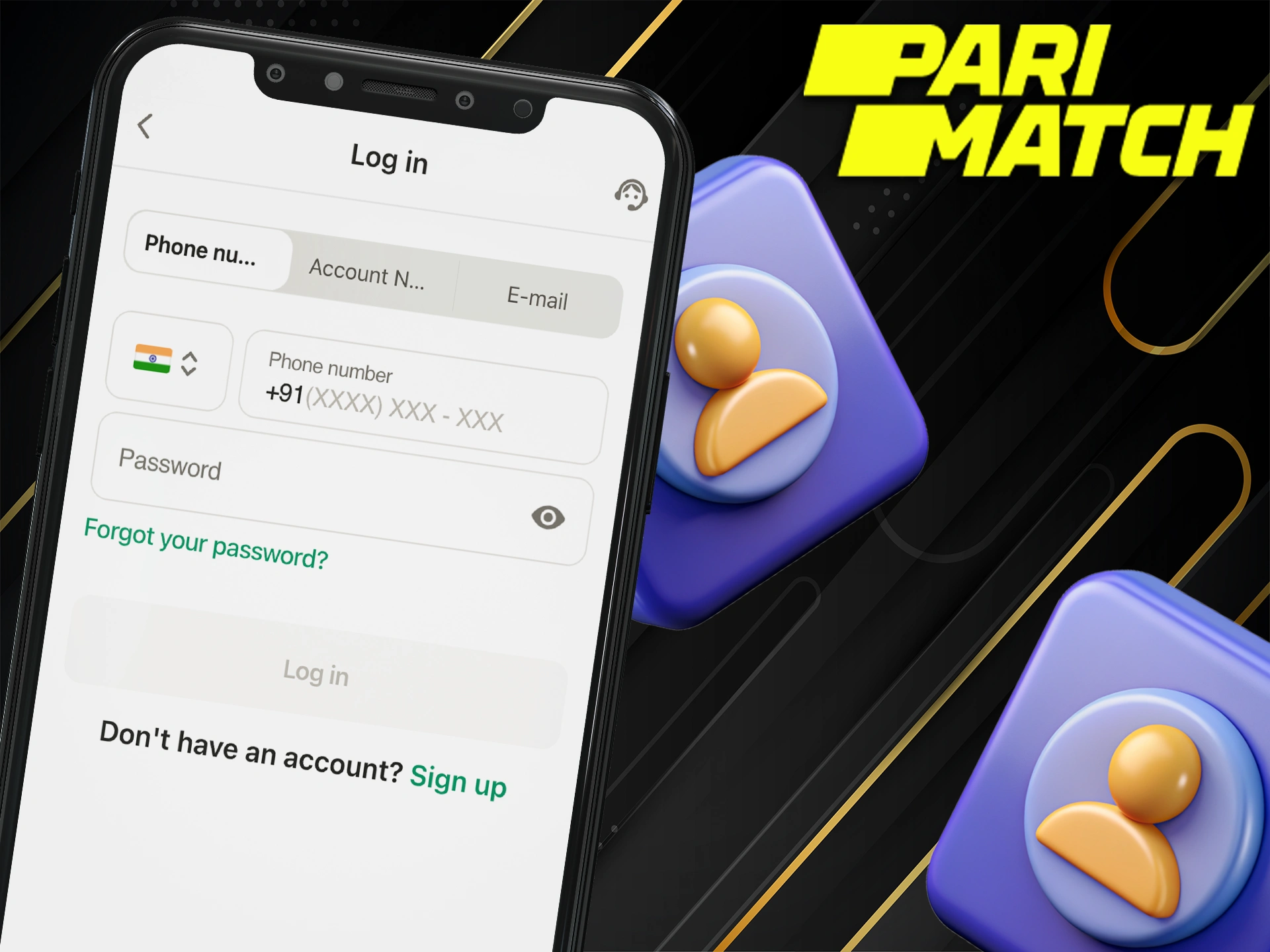 Log in to your personal account on the Pari Bet app.