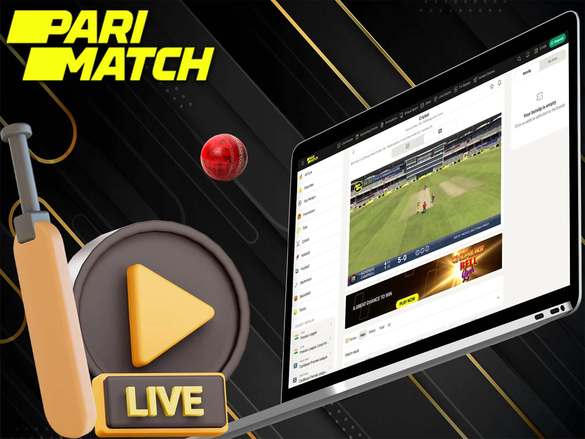 Watch the live stream of the match with Pari Bet site.