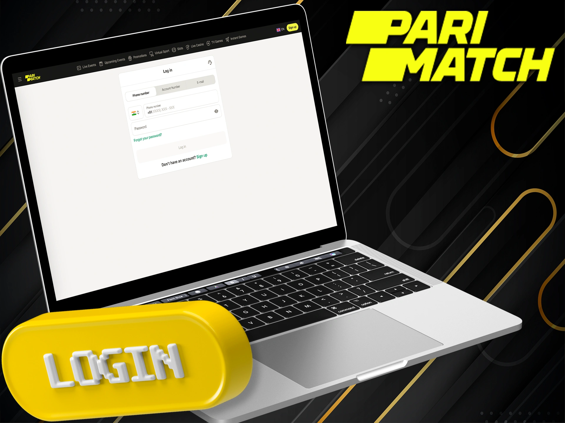 Log in to the Pari Bet account and start betting.