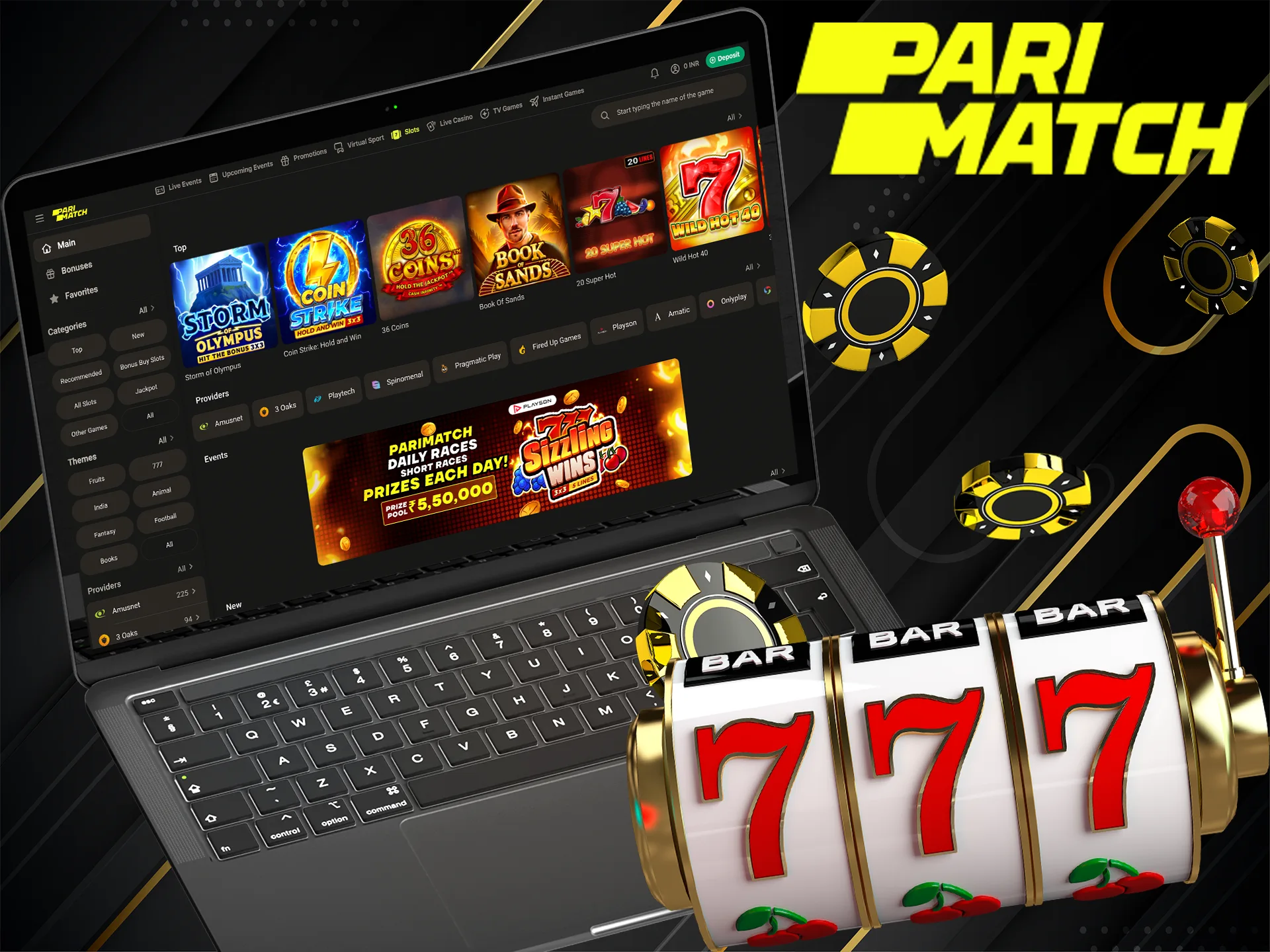 Pick your favorite slot from the Pari Bet catalog.