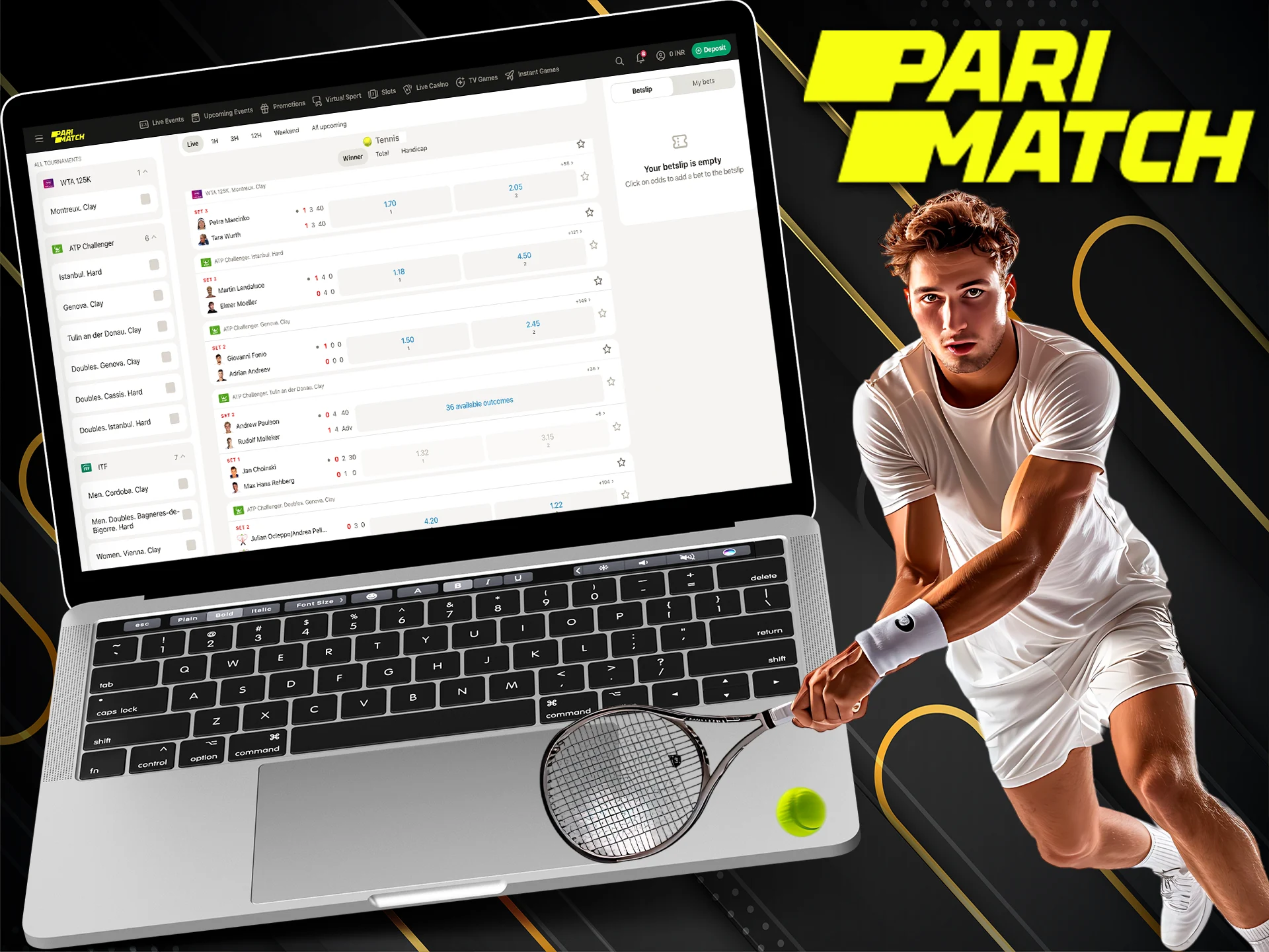 Place your Tennis bets at Pari Bet.