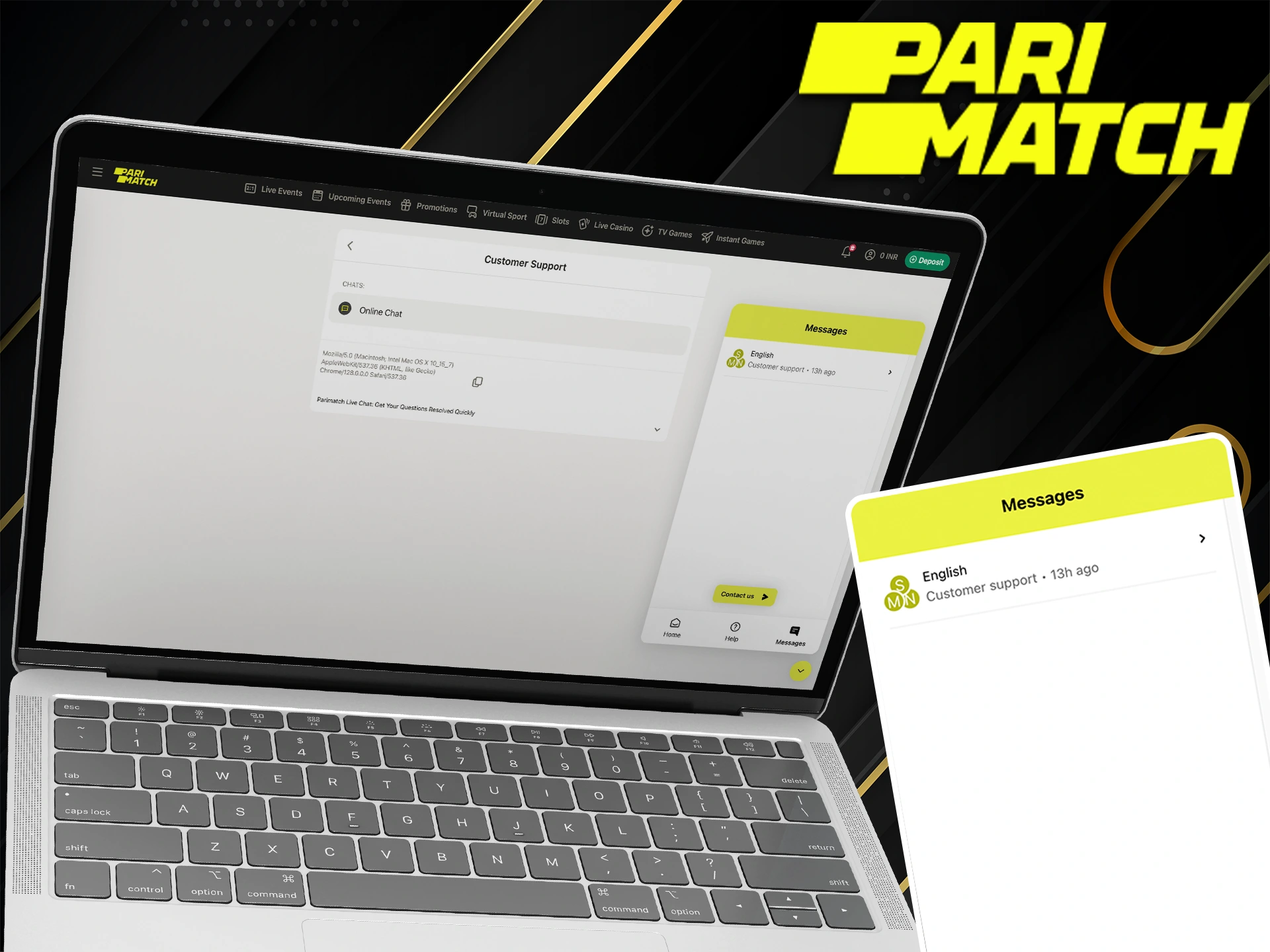 Use the online chat to get help from the Pari Bet team.