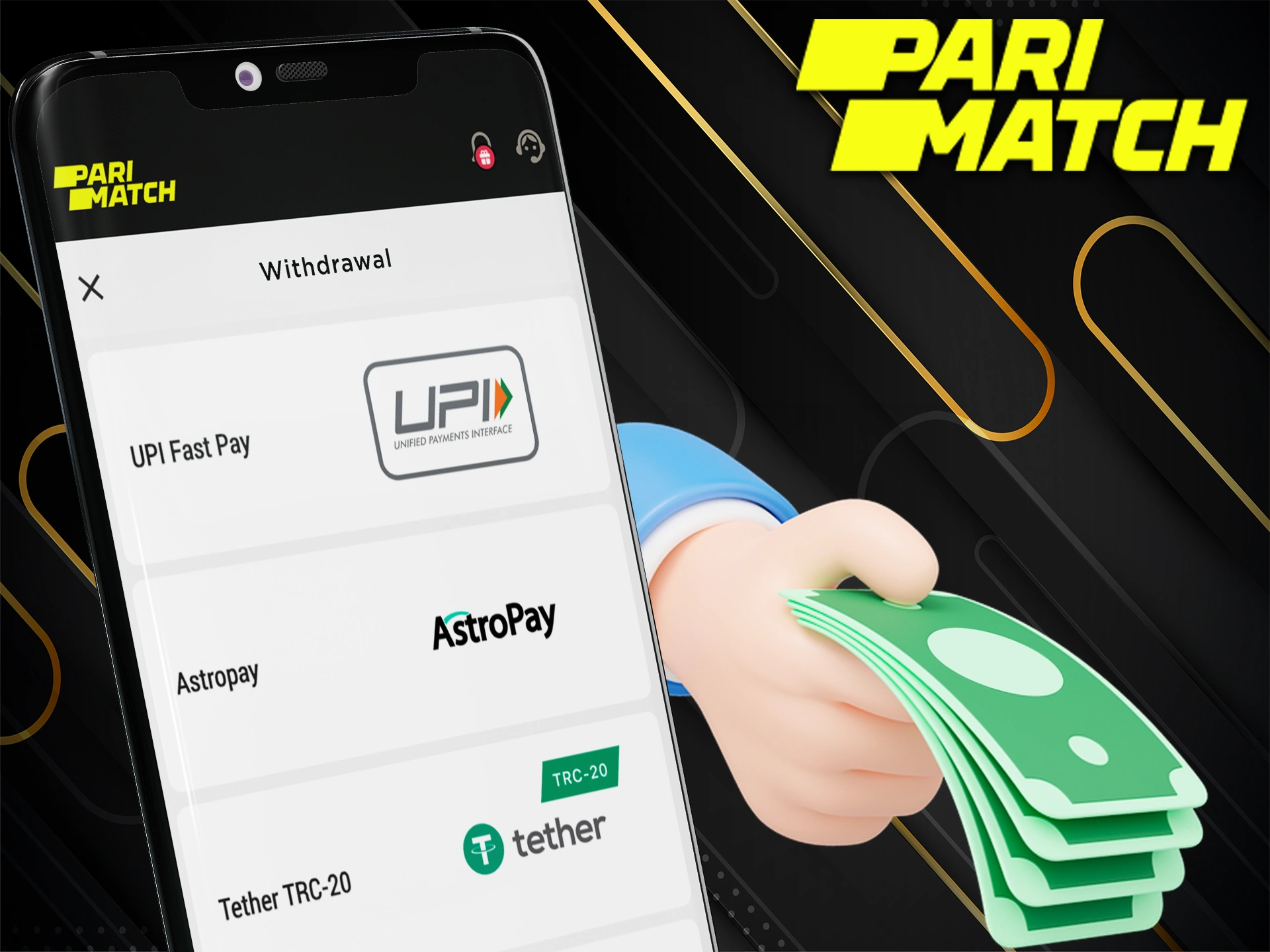 Withdraw your winnings using the Pari Bet app.