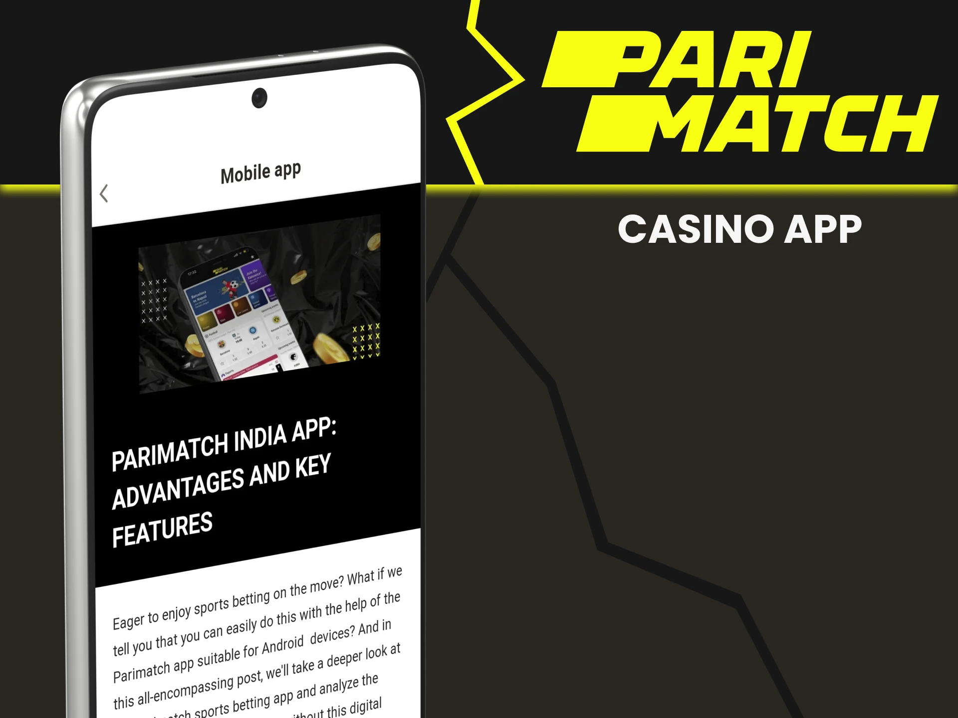 Download the Parimatch app for casino games.