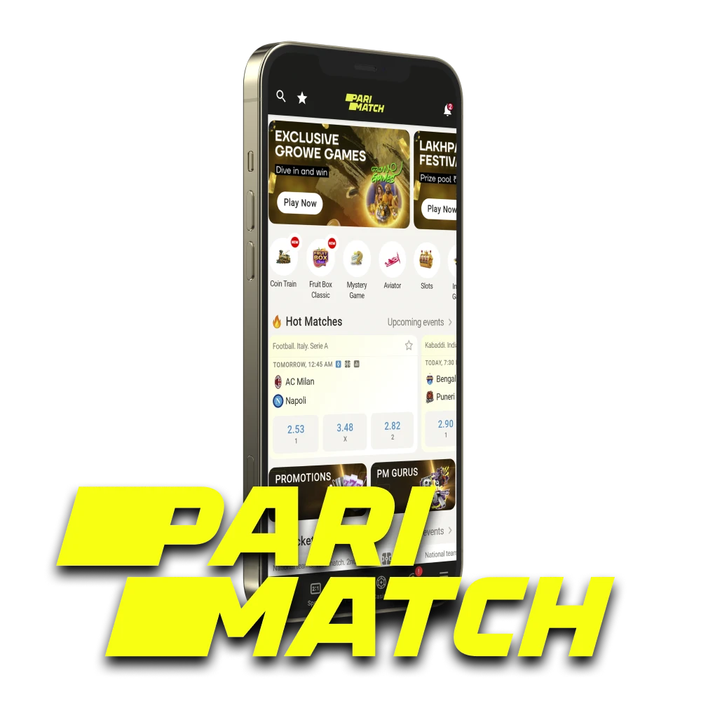 Download the Parimatch app for Android or iOS (iPhone / iPad) for sports betting and casino.