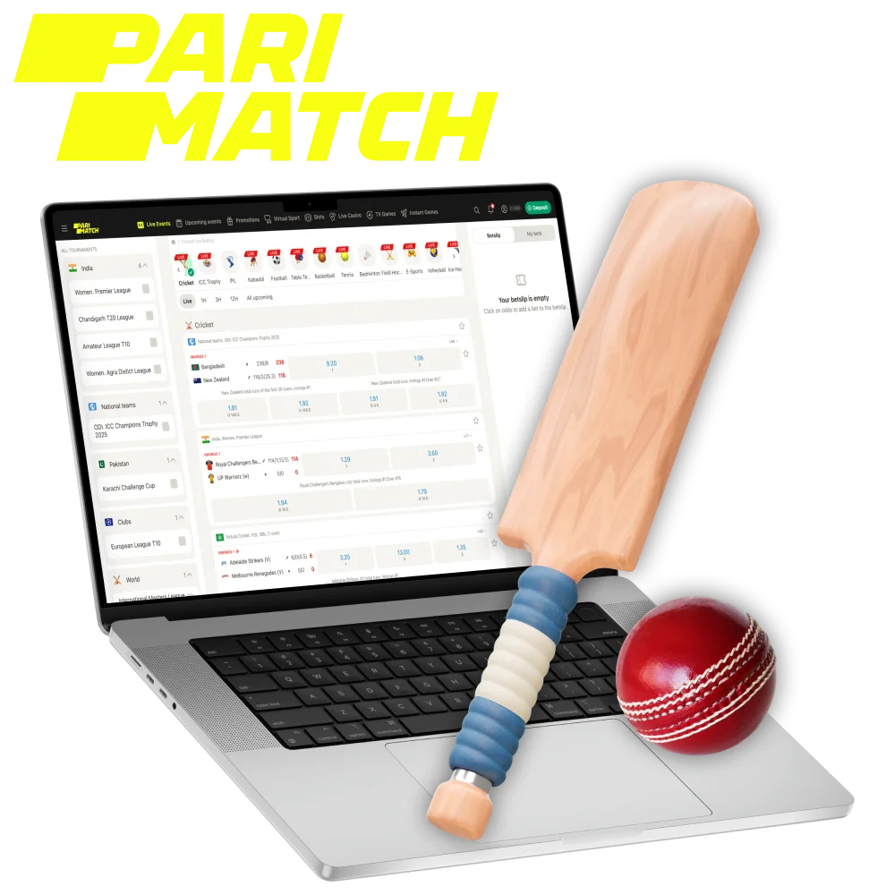 Parimatch offers good opportunities for betting on cricket.