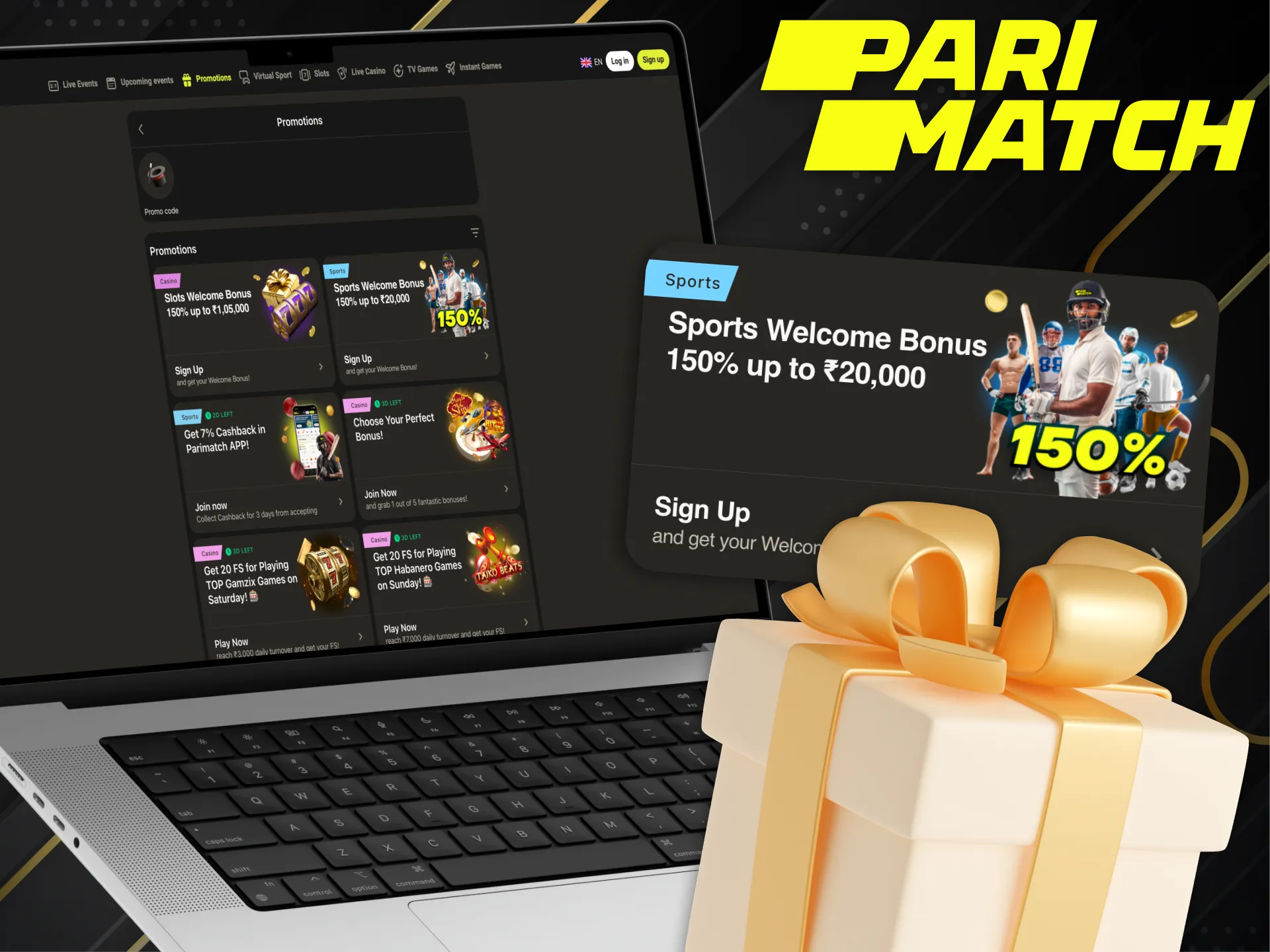 Receive a Parimatch welcome bonus on your first deposit for cricket betting.