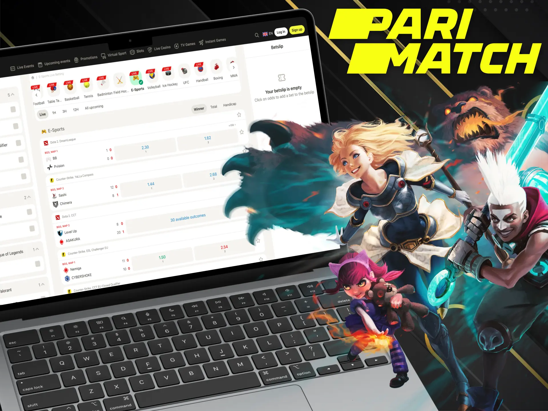 Live eSports betting is available at Parimatch platform.