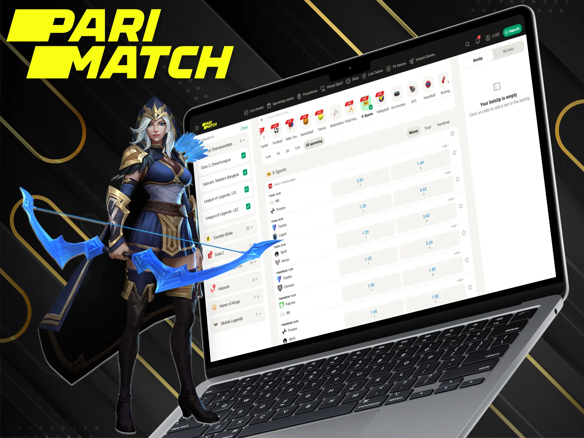 Take a look at the Parimatch eSports events.