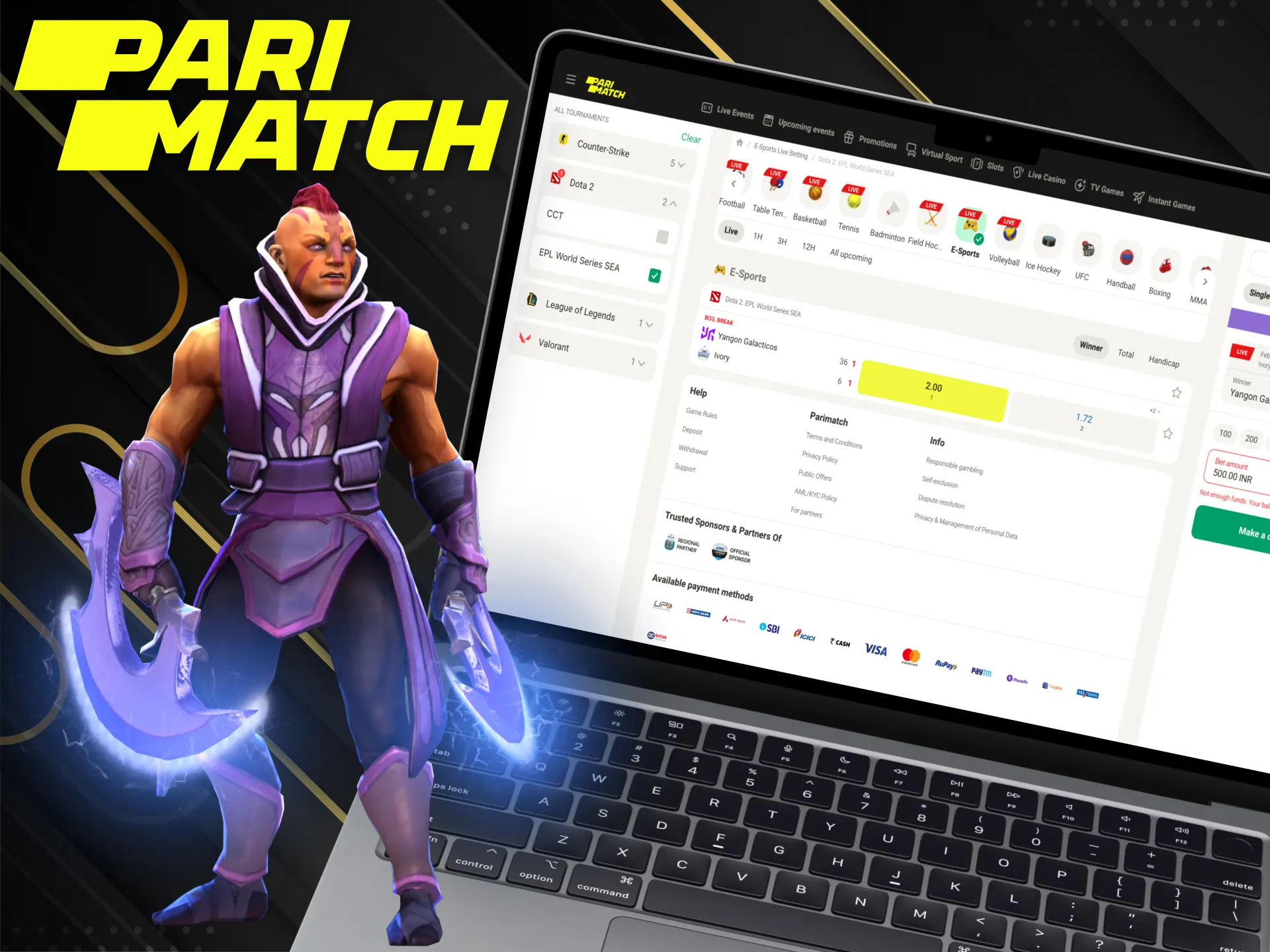 Learn more about eSports betting at Parimatch.