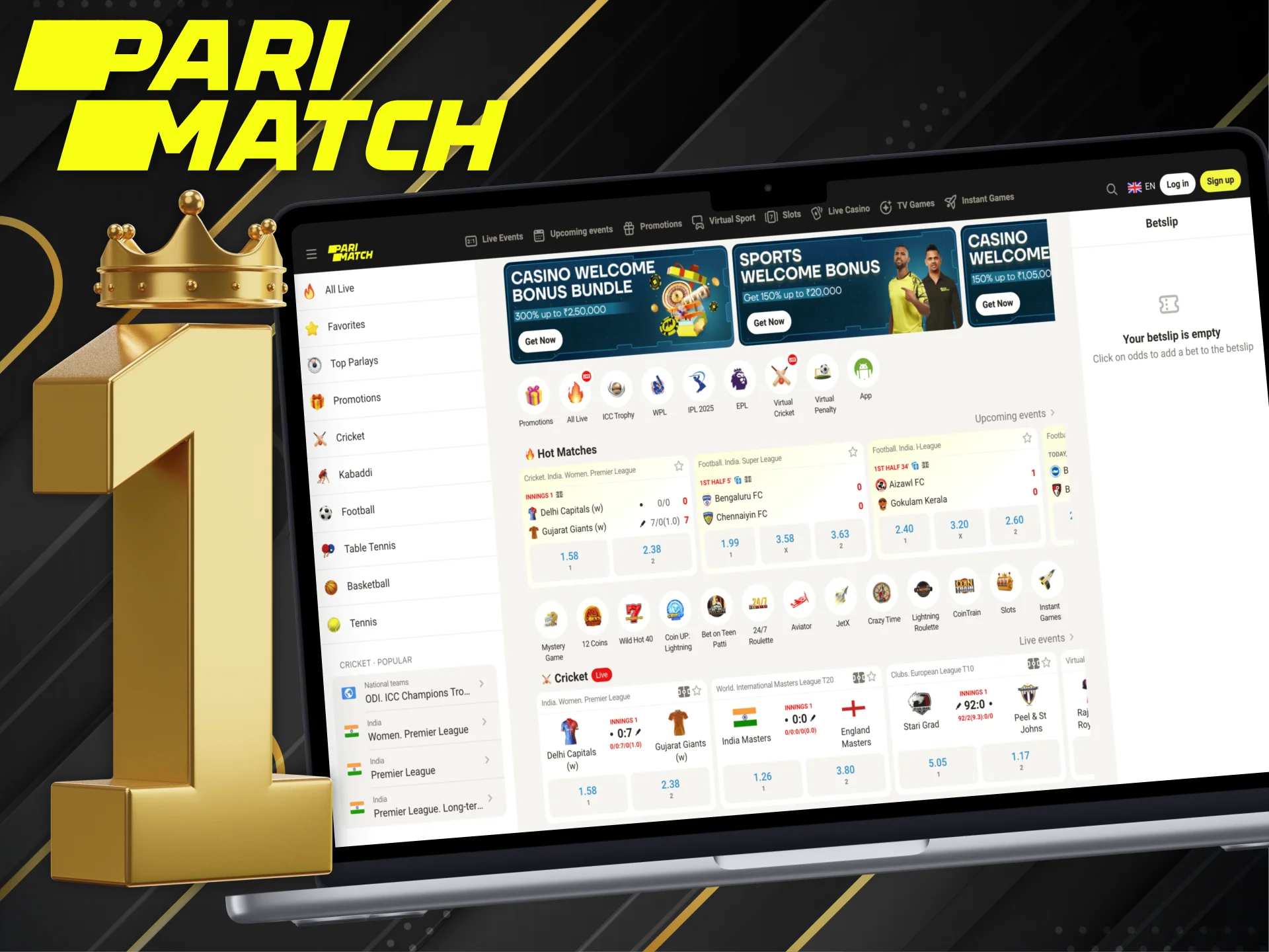 The majority of Indian users choose Parimatch for betting on eSports.