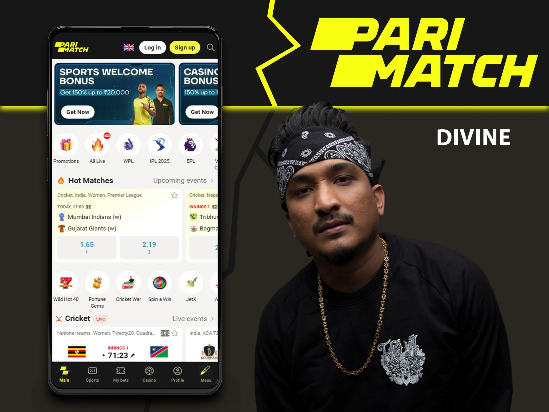 Indian rapper Divine has partnered with bookmaker Parimatch.