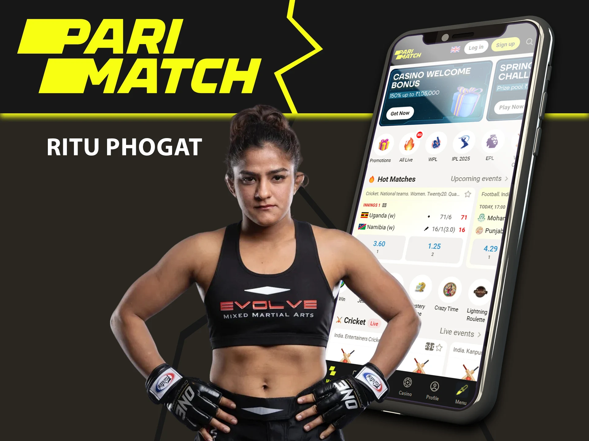 Ritu Fogat is the official ambassador of Parimatch.