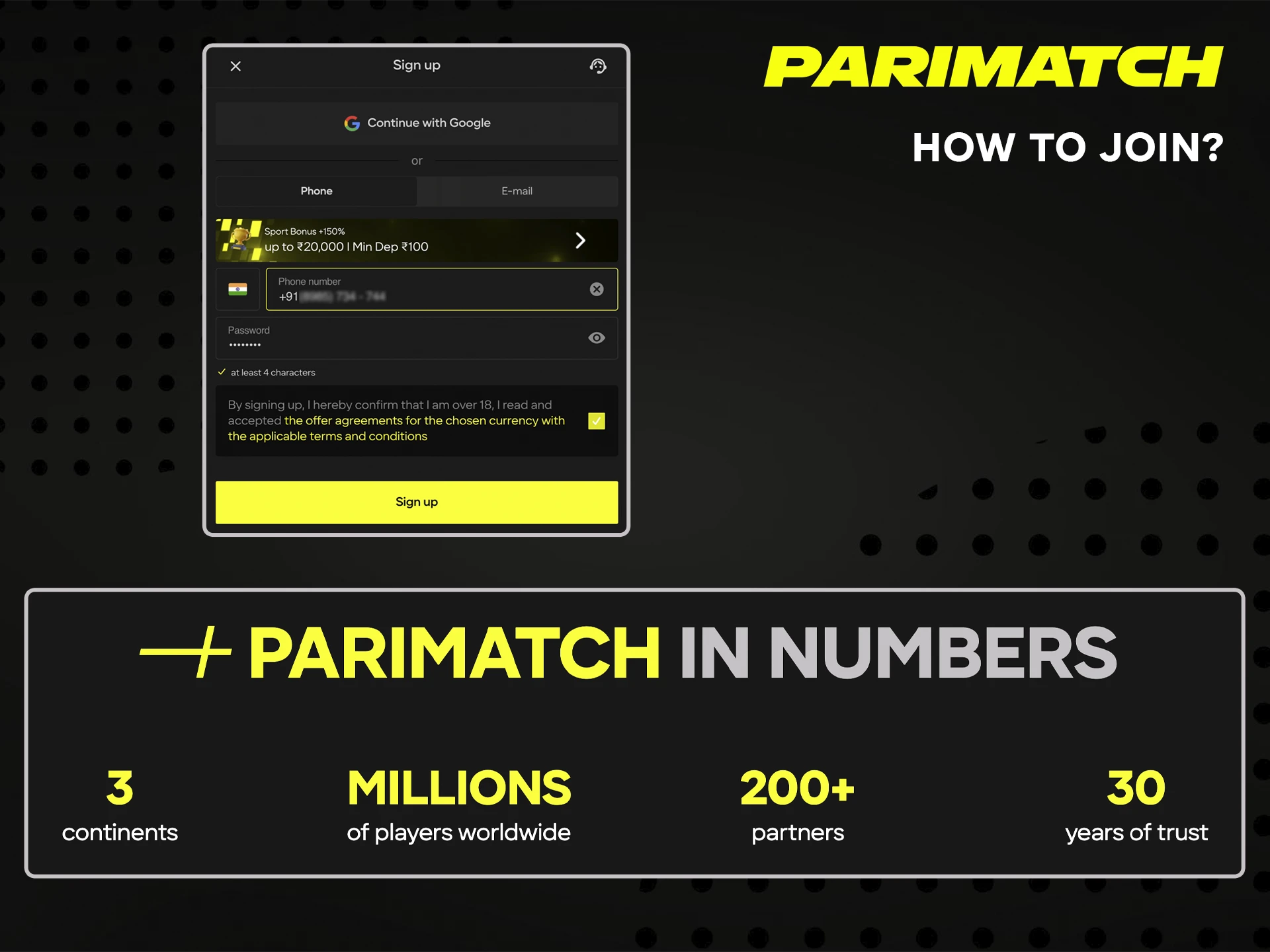 Easy steps to become a Parimatch India partner and promote.