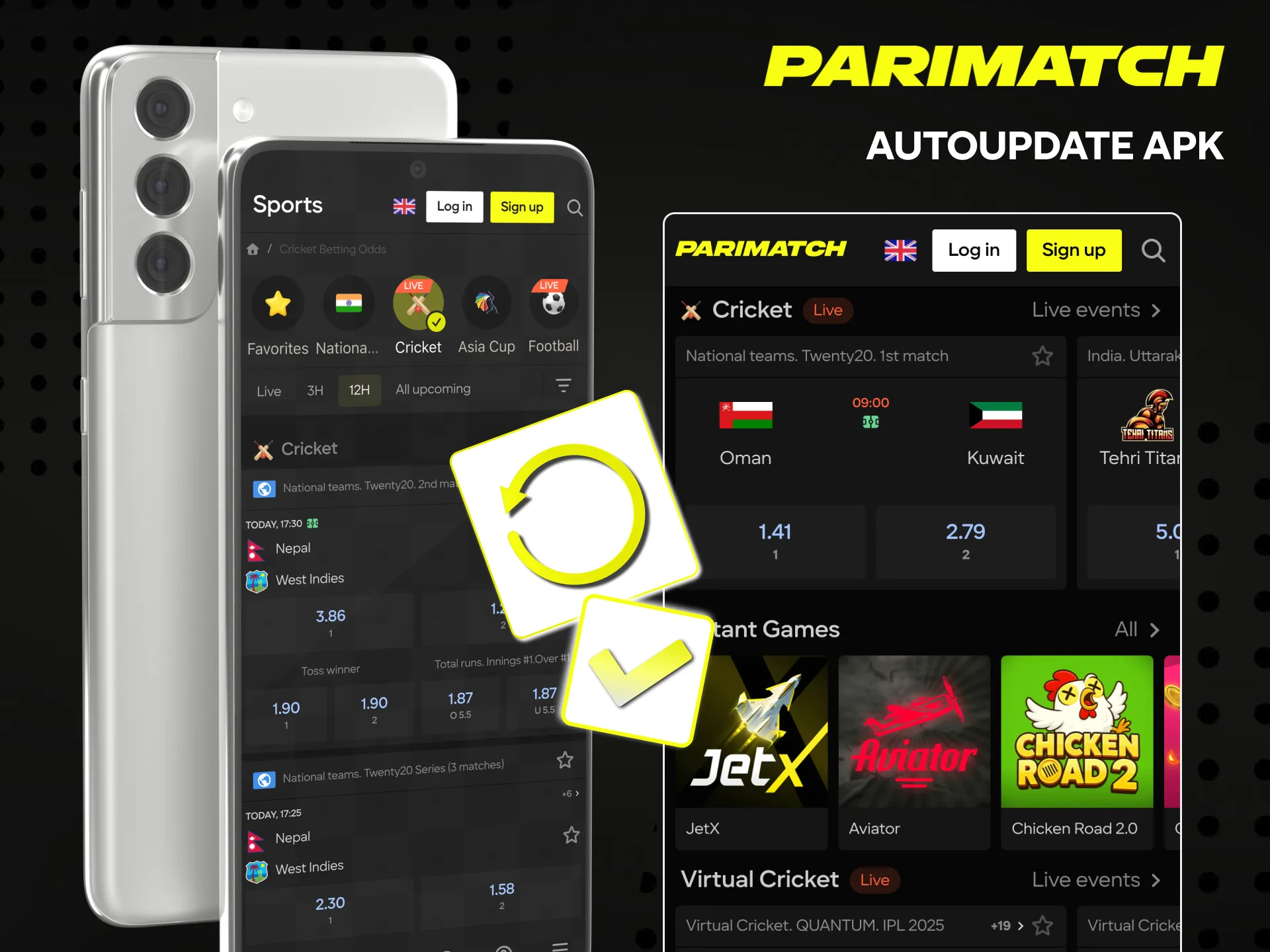 Set up autoupdate Parimatch app.