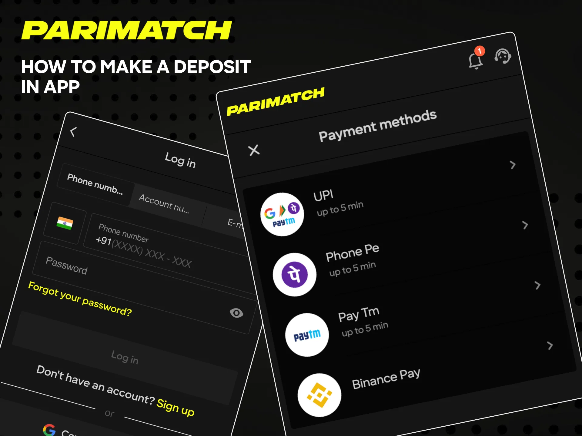 Learn how to fund your Parimatch account.