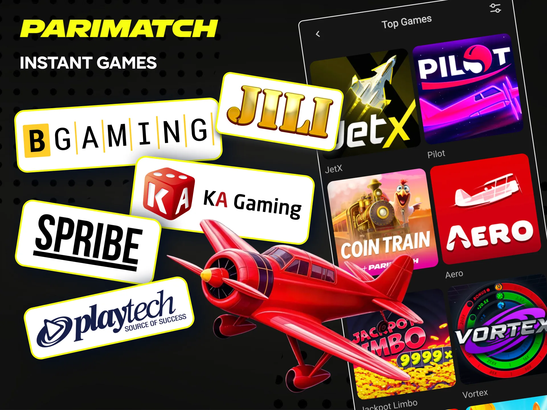 Enjoy fast-paced instant games on Parimatch from top creators.