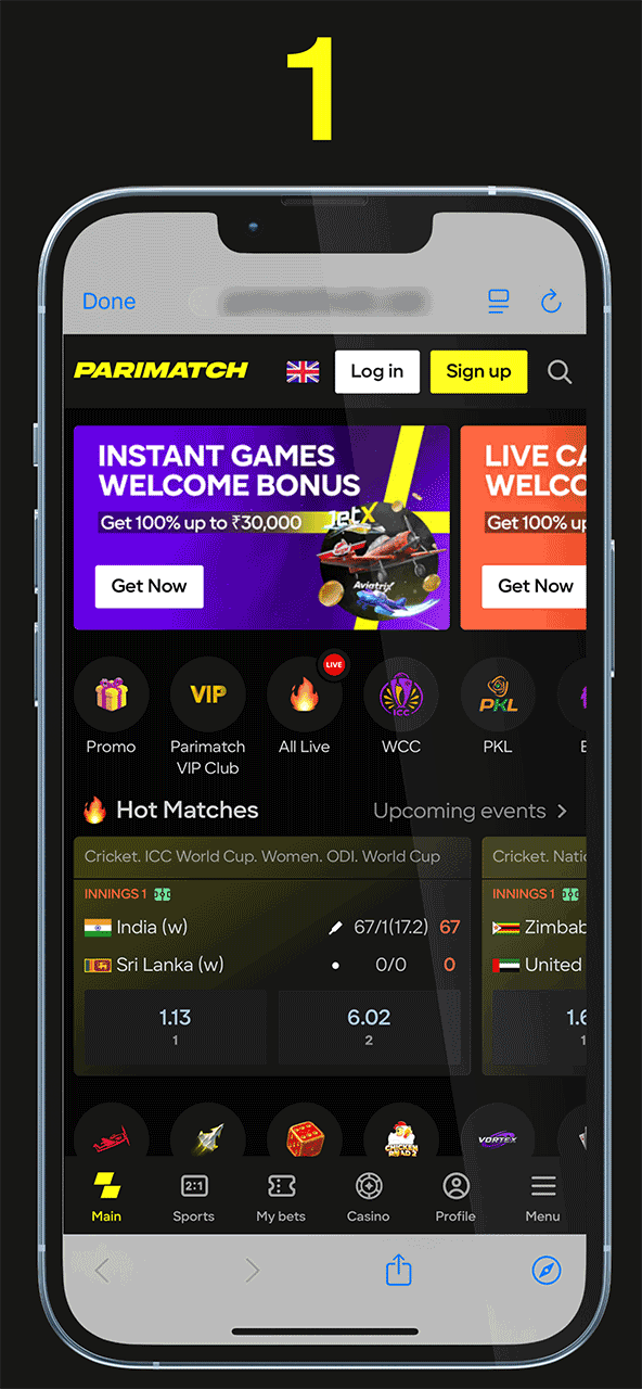 Use the instructions to install the Parimatch app on your iOS device.