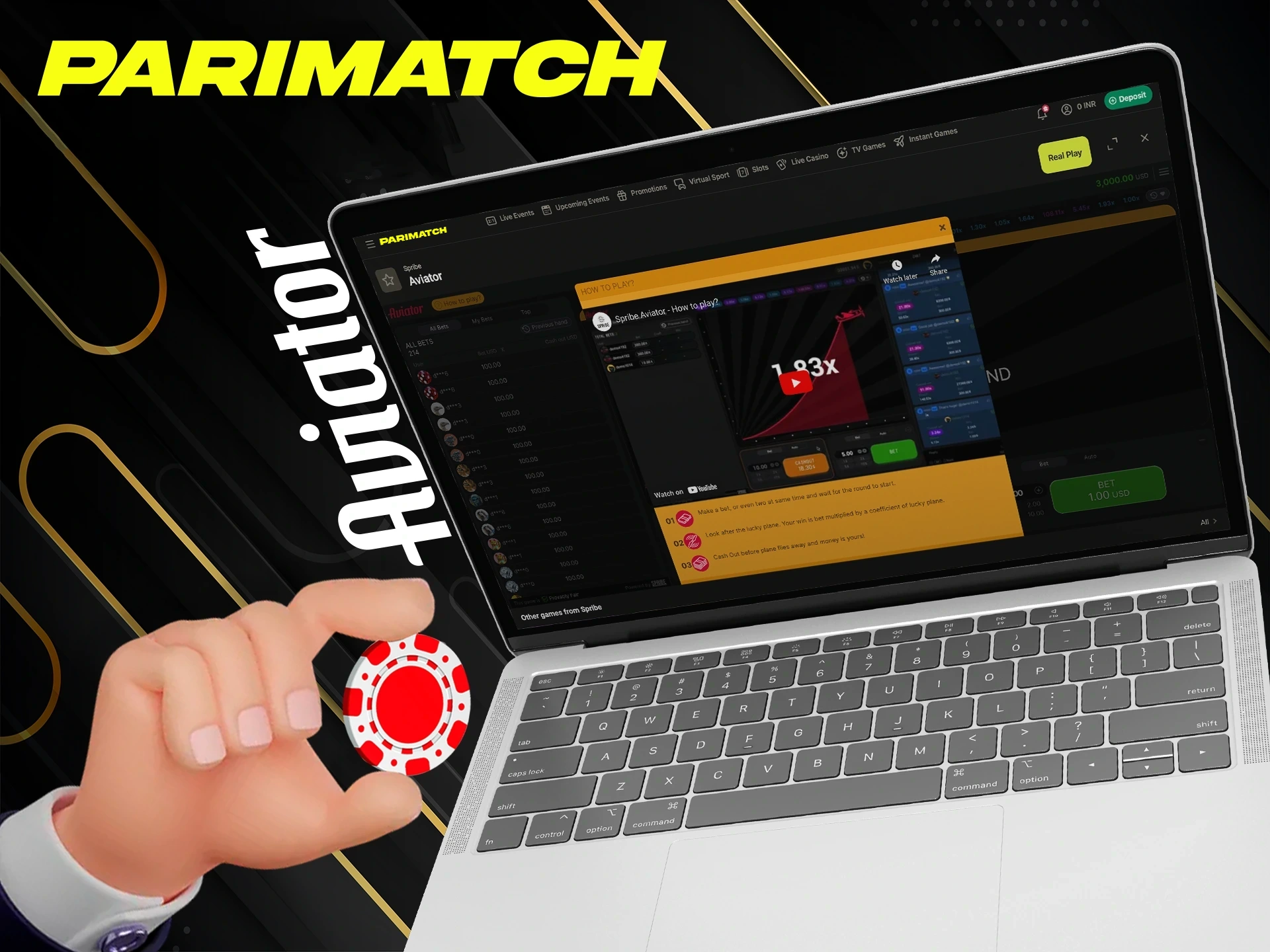 Learn how to play Aviator before you place your bets at Parimatch.