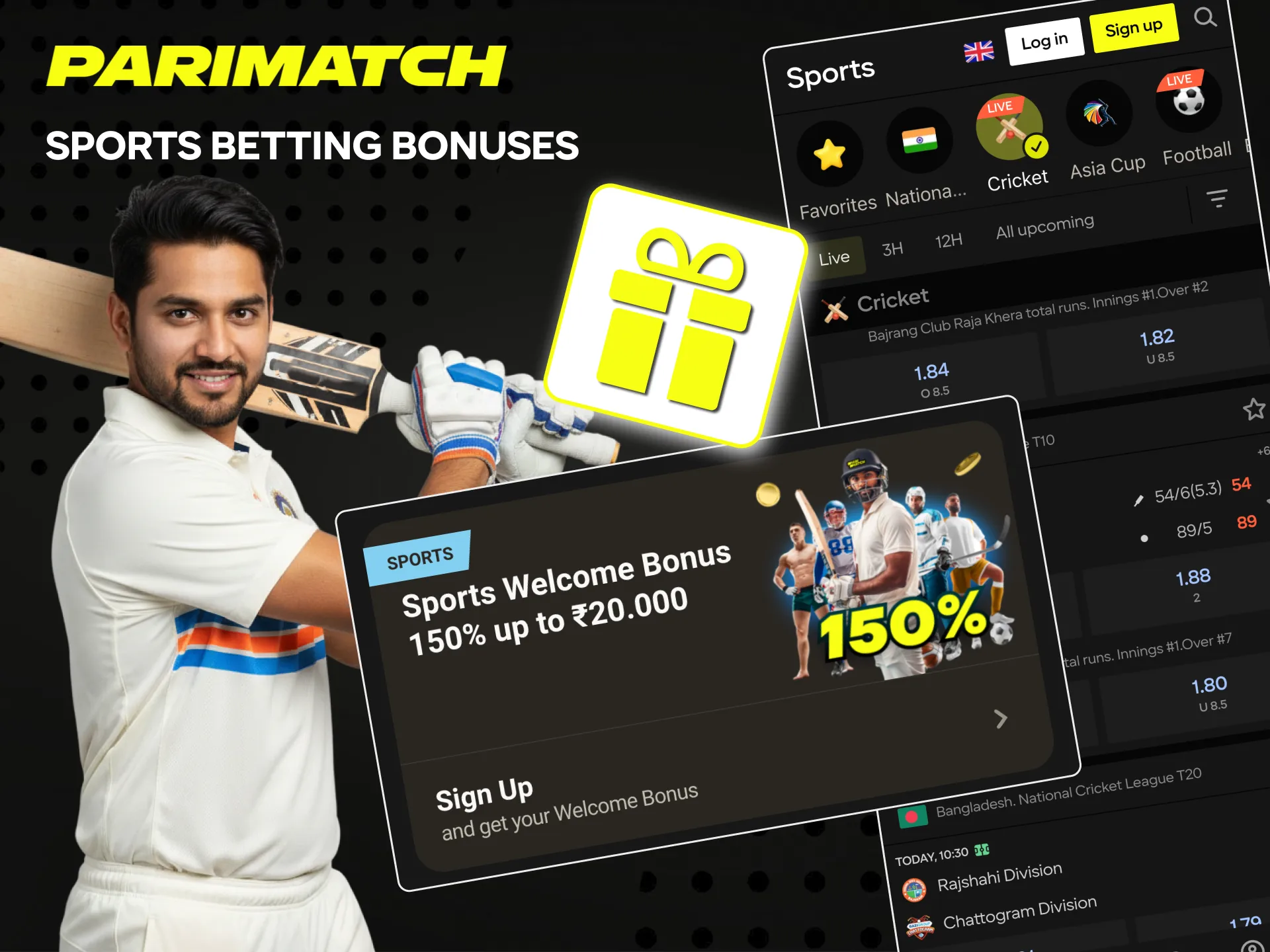 Use the welcome sports betting bonus at Parimatch sports betting.