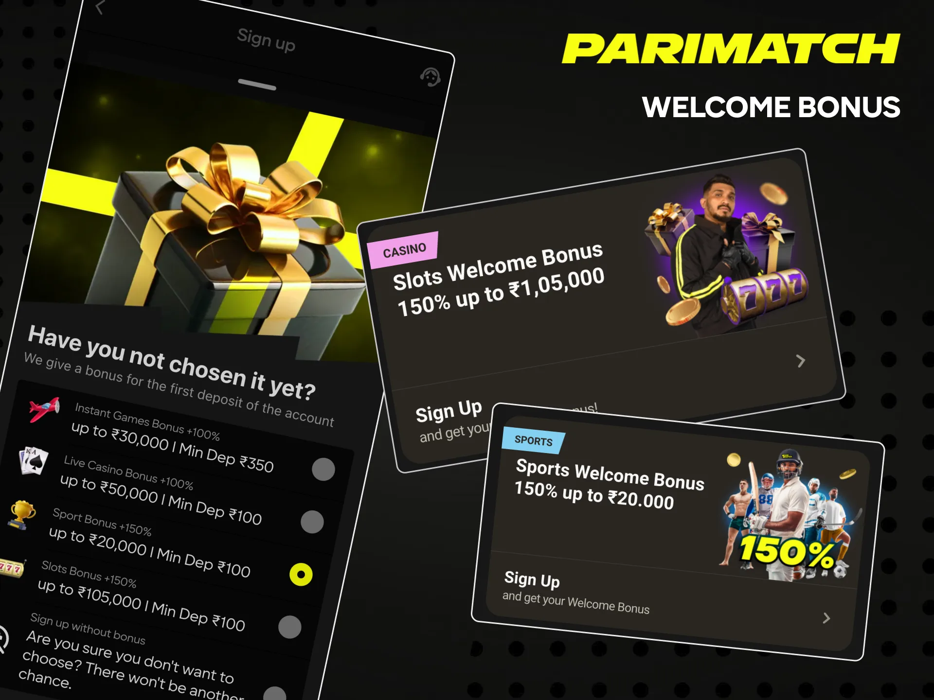 Take your welcome bonus from Parimatch.