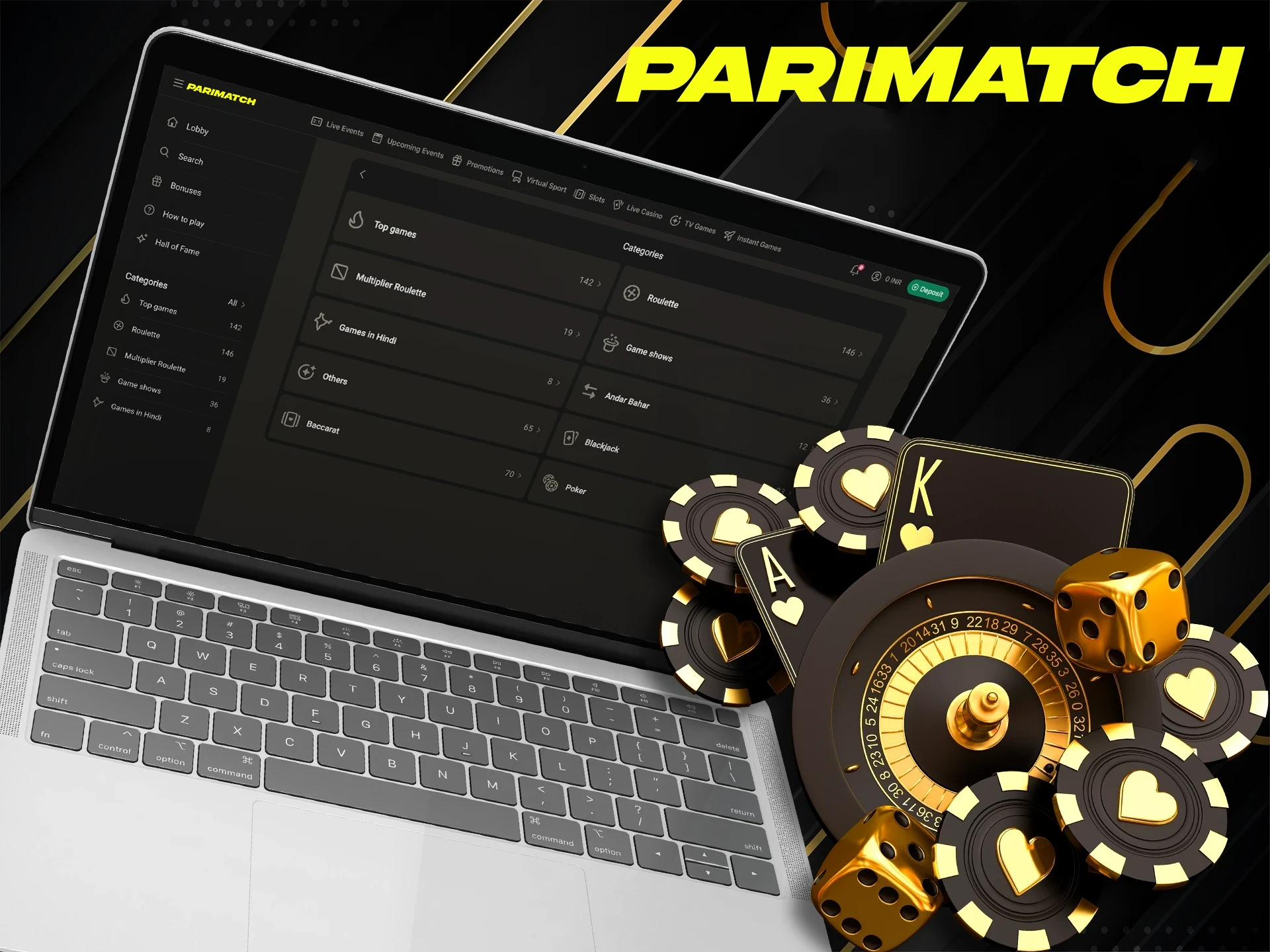 Learn about all the categories of games at Parimatch.