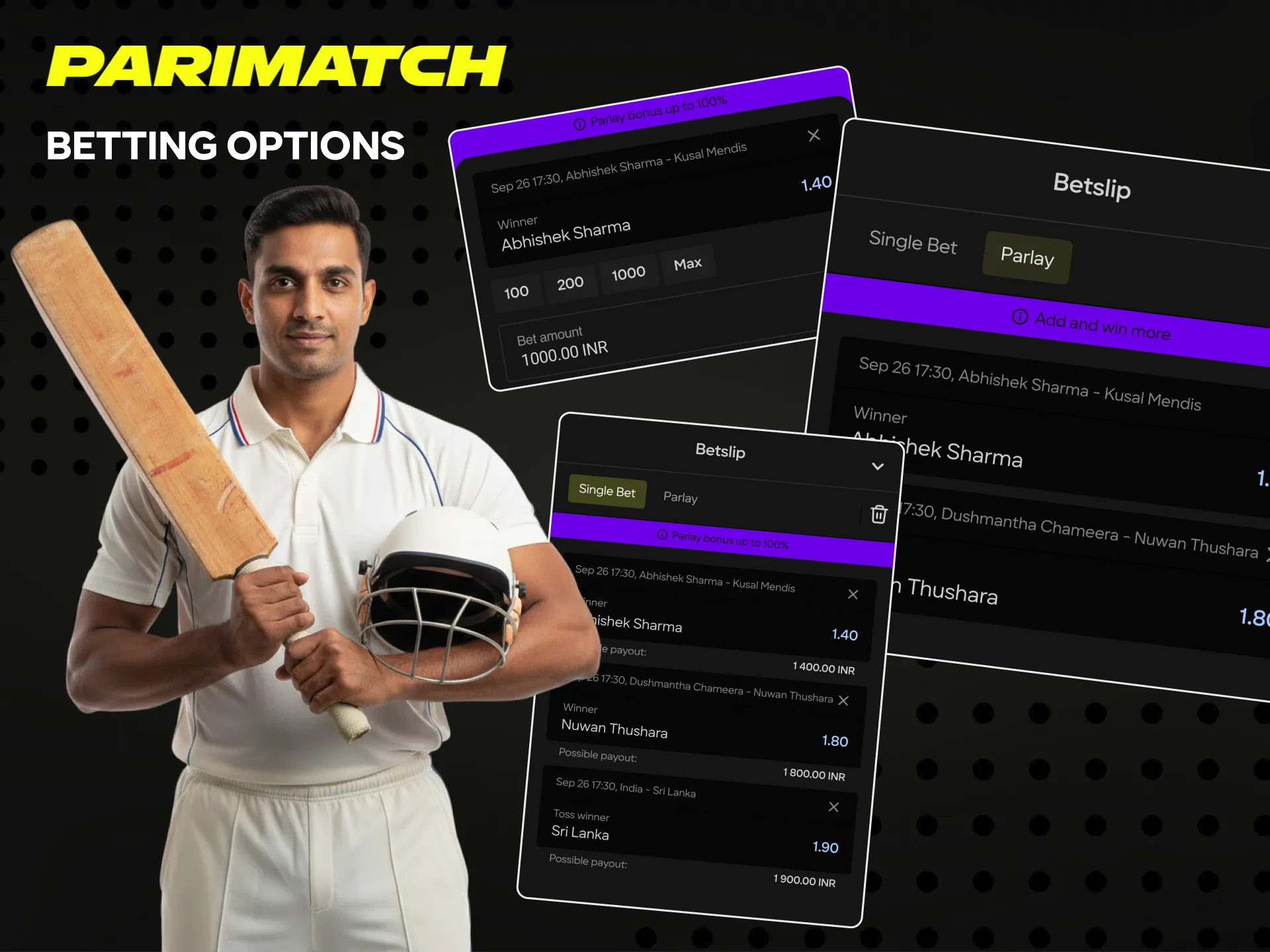 Find out about all the available betting methods on the Parimatch bookmaker website.