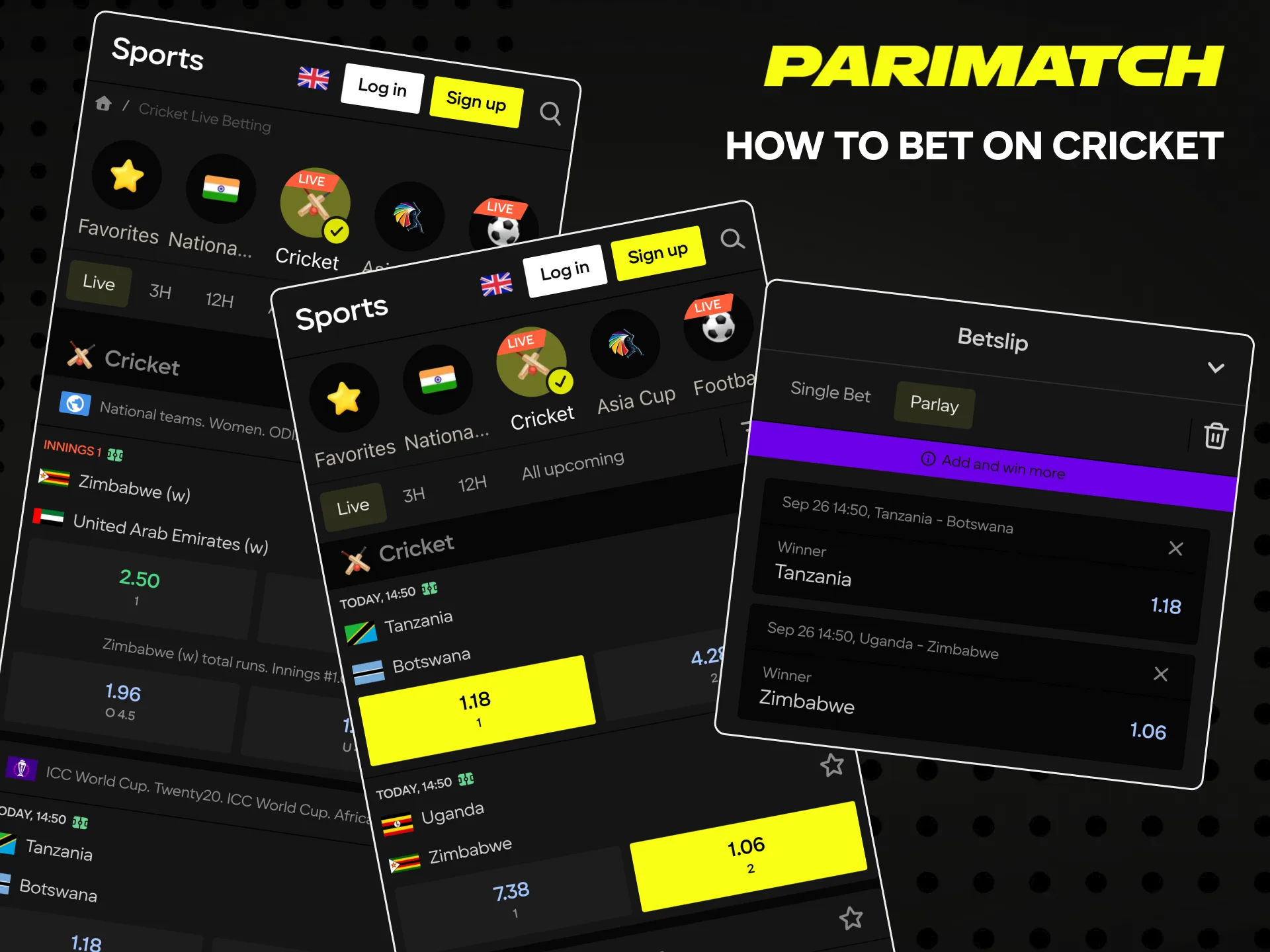 Betting on cricket via Parimatch is easy and convenient.