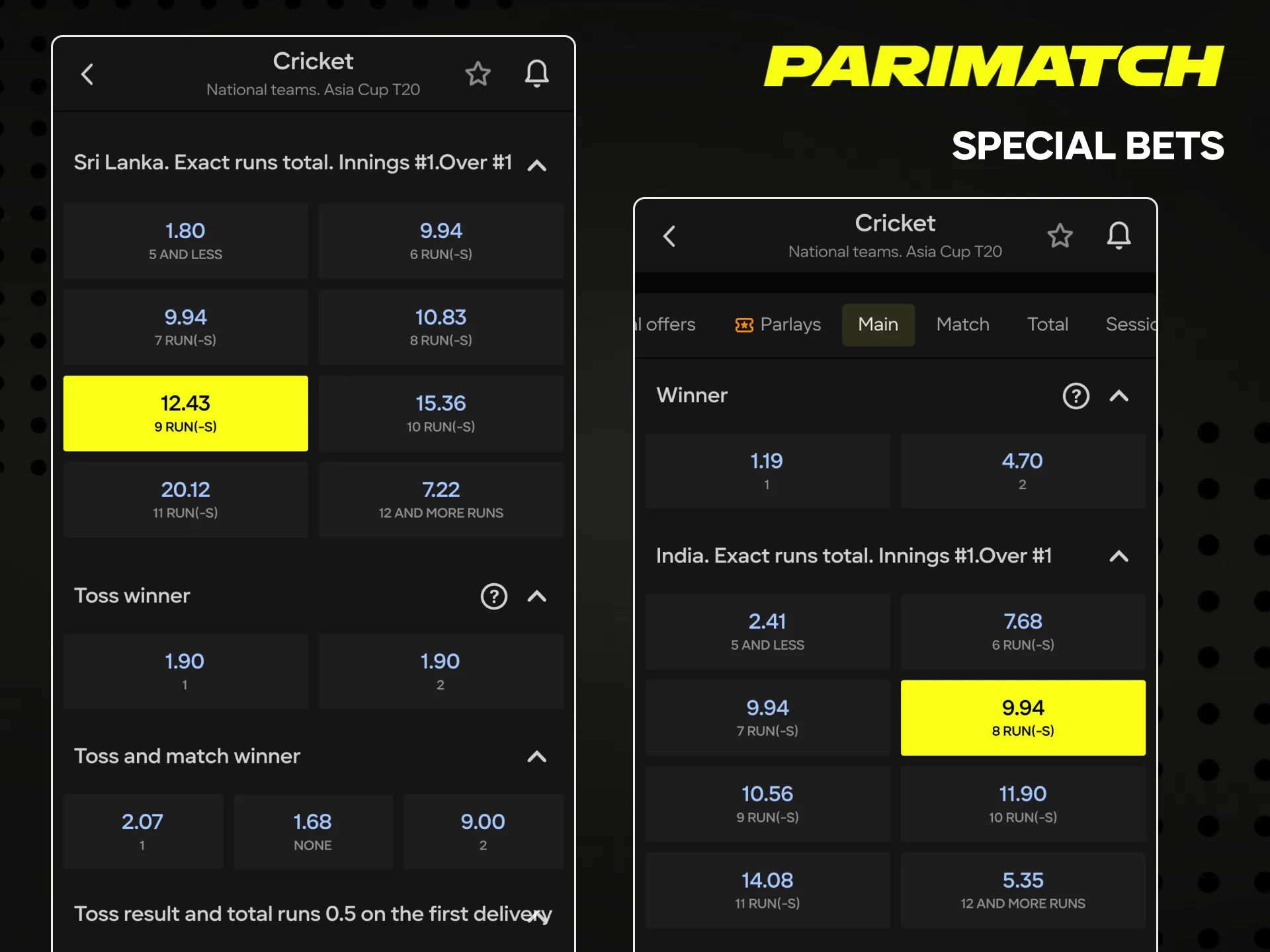 Find out why Parimatch users love special bets so much.
