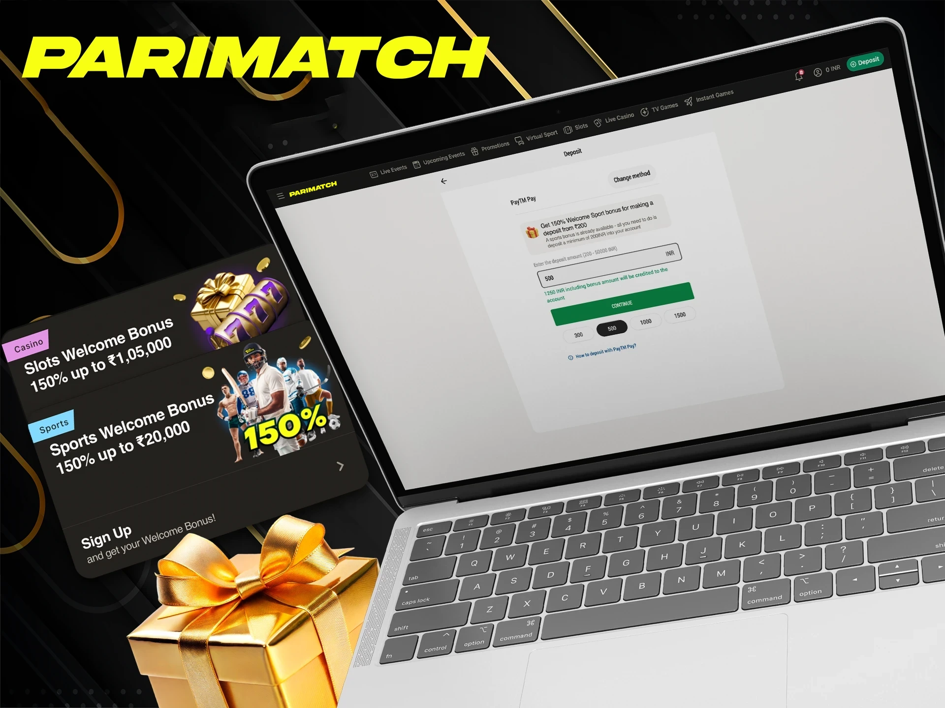 A welcome bonus is already waiting for you at Parimatch.