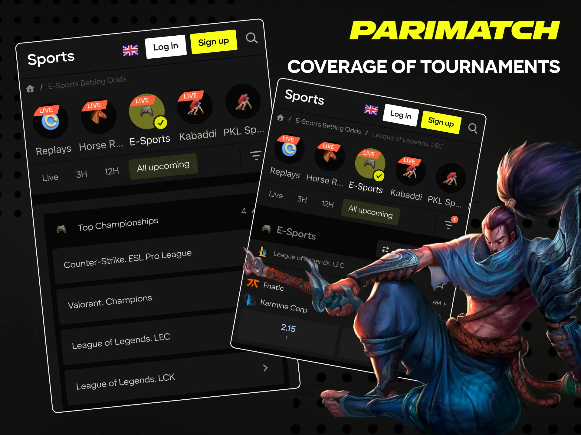 Take a look at the Parimatch eSports events.