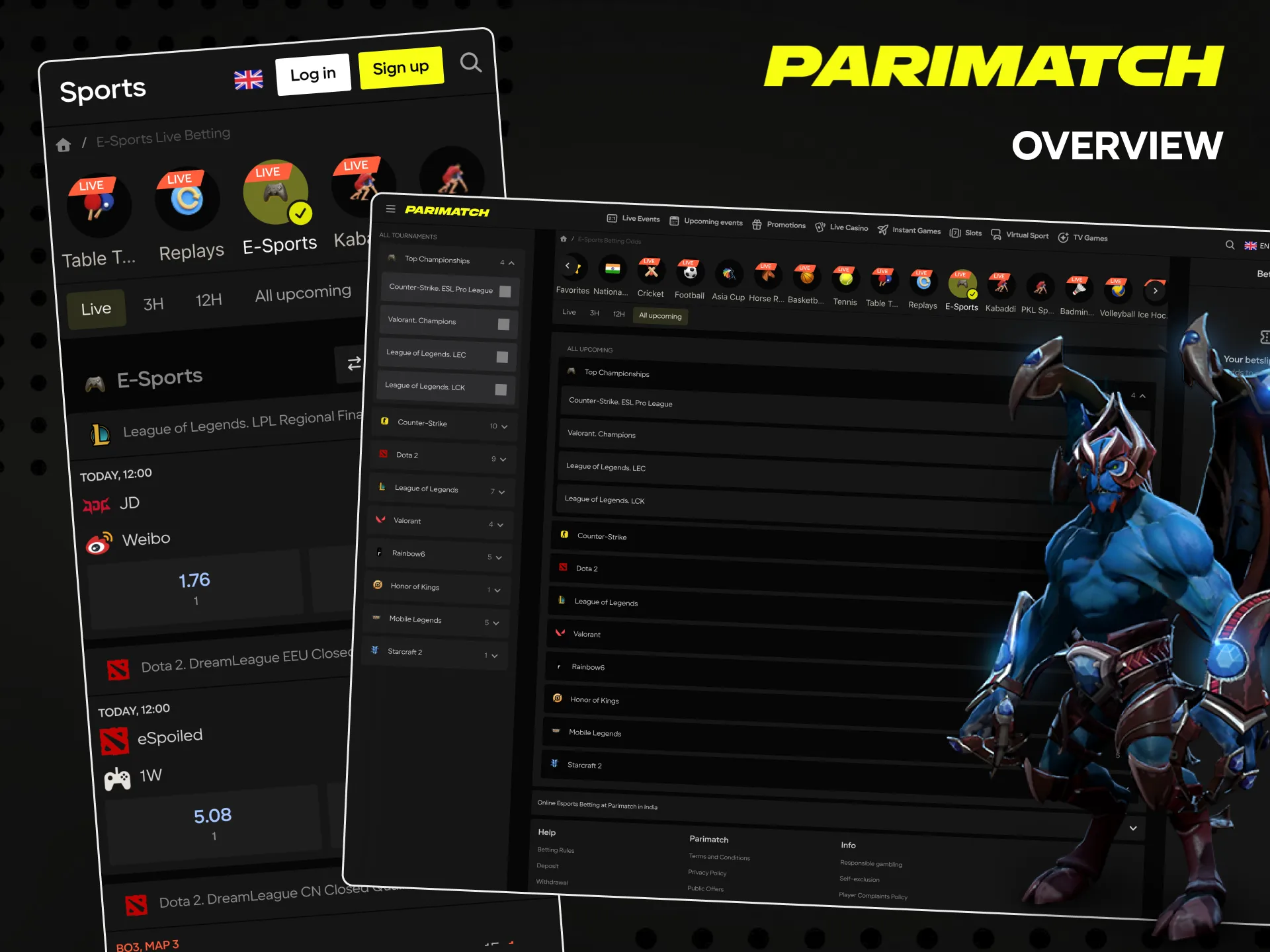 Learn more about eSports betting at Parimatch.