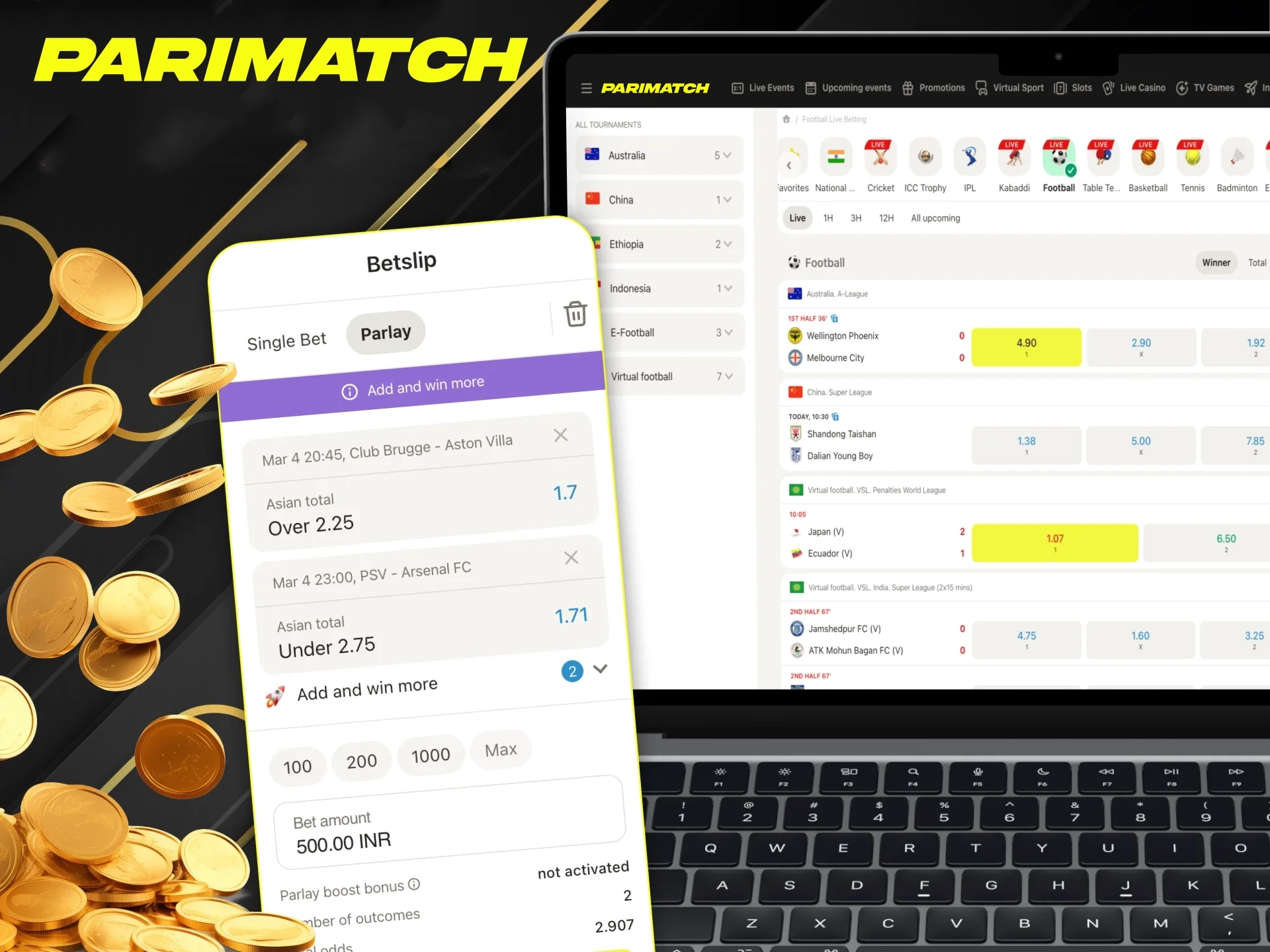 You can try Parimatch football betting builder.