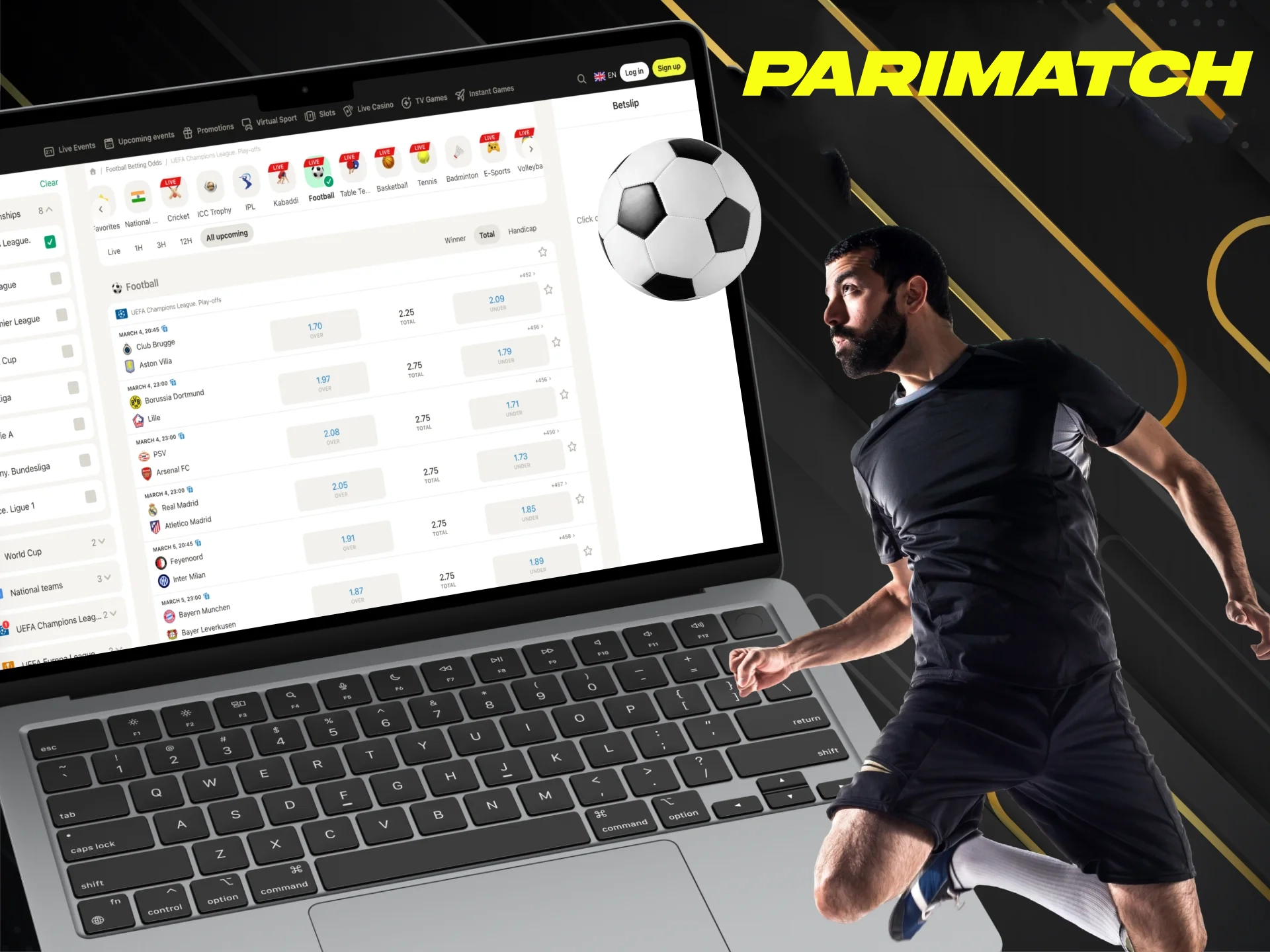 You can find many football betting options at Parimatch.