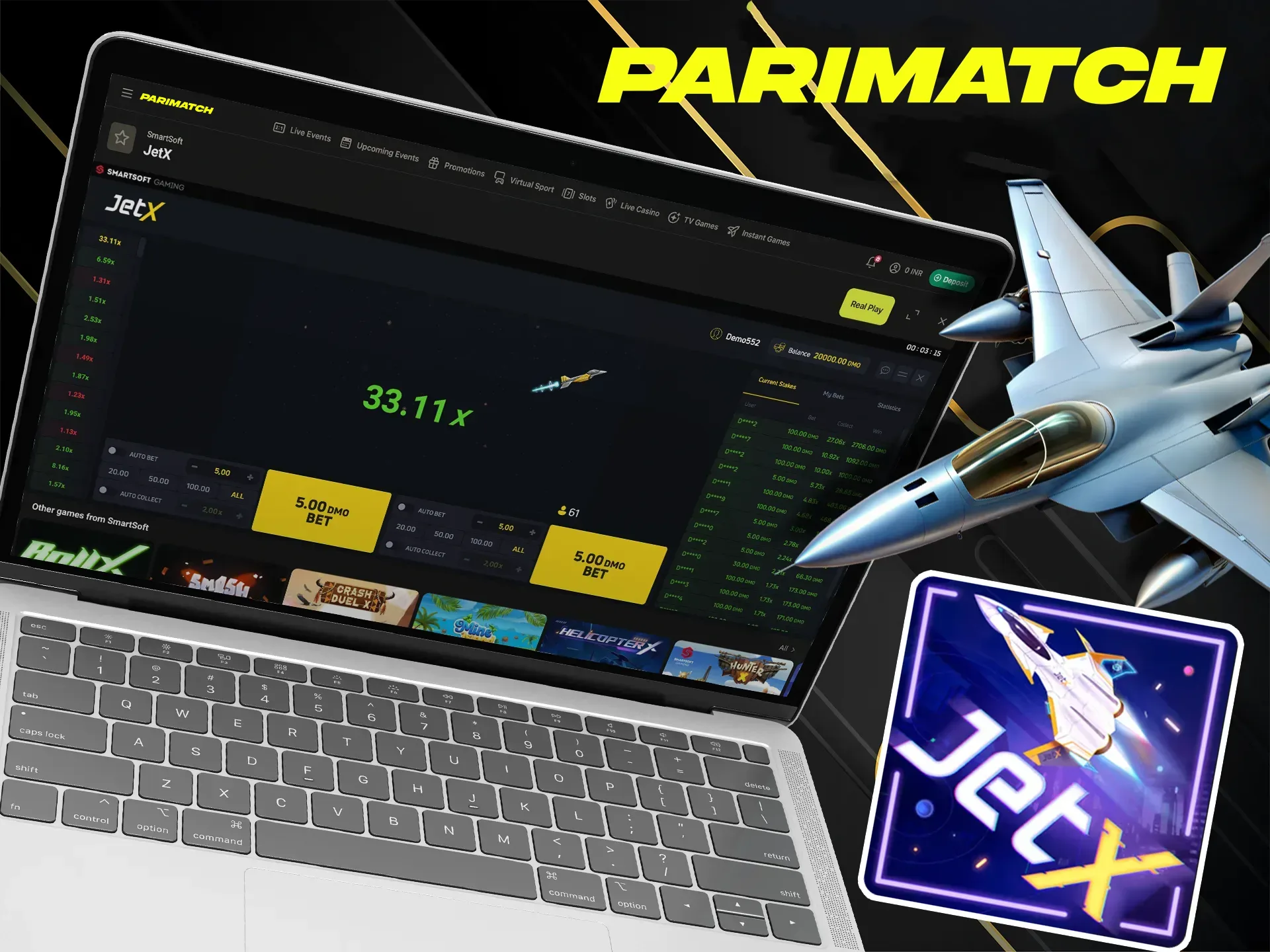 Luck awaits you in the JetX game at Parimatch.