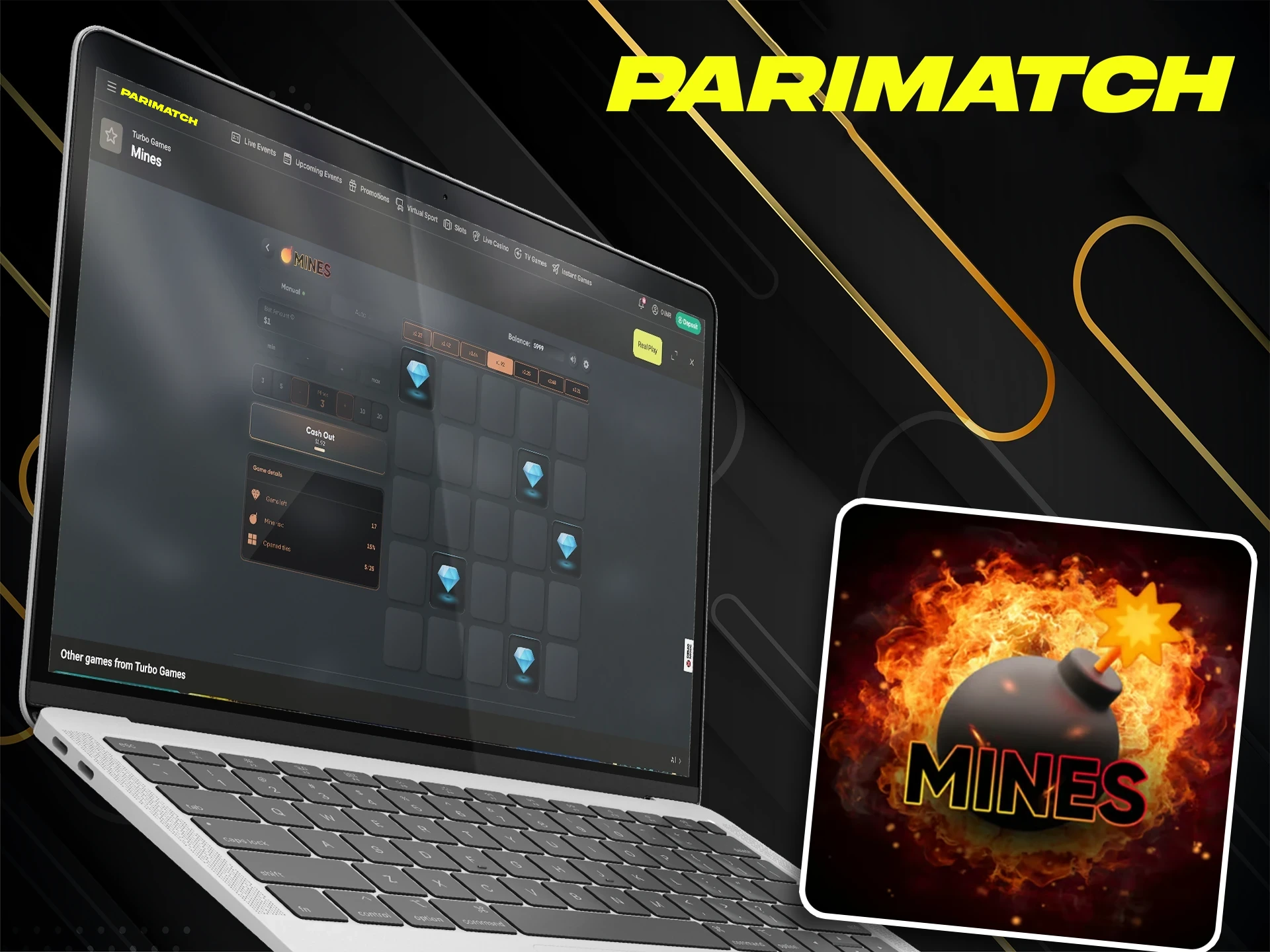Play Mines and rely on your intuition with Parimatch.