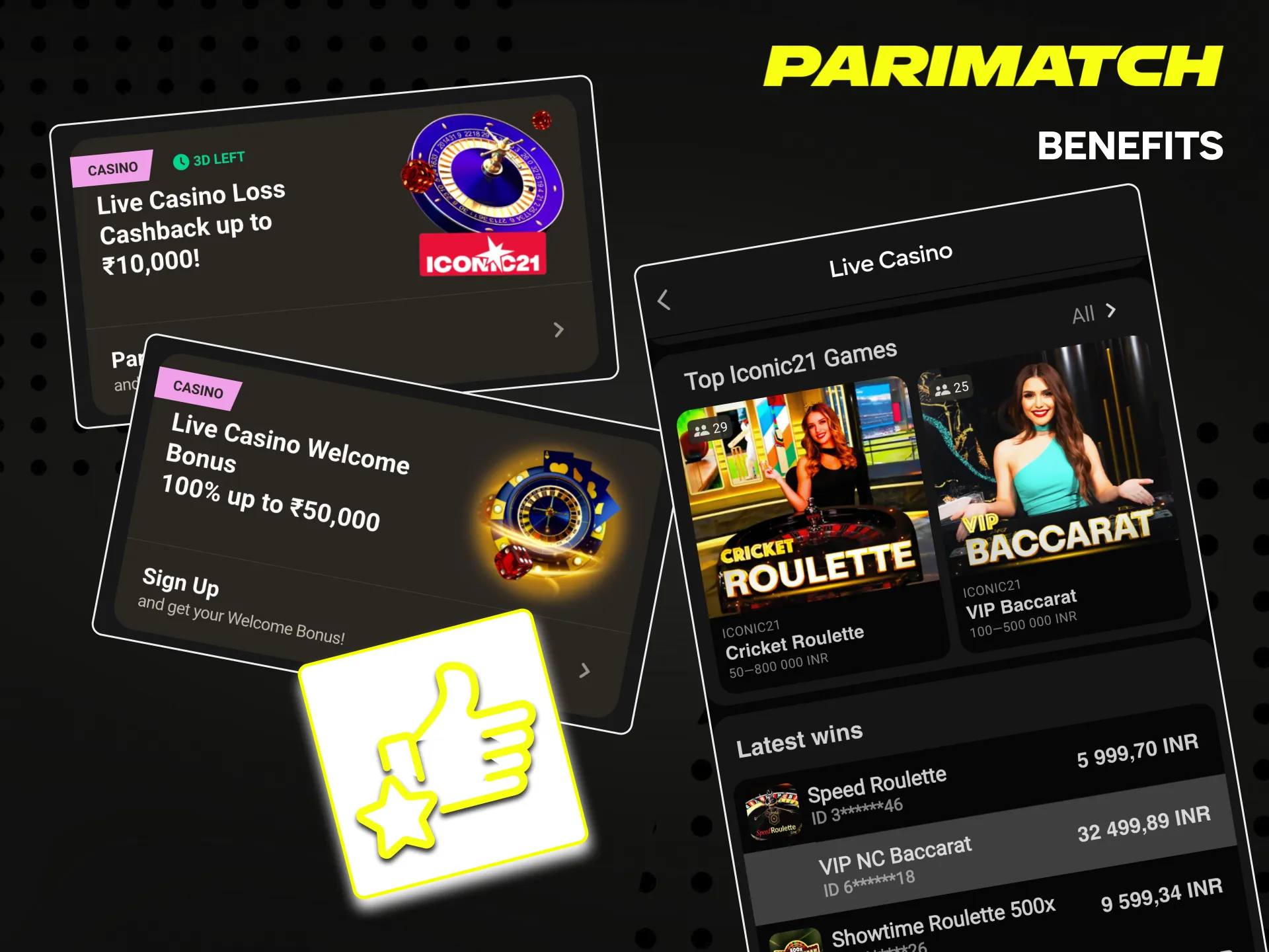 Playing at Parimatch live casino has many advantages.