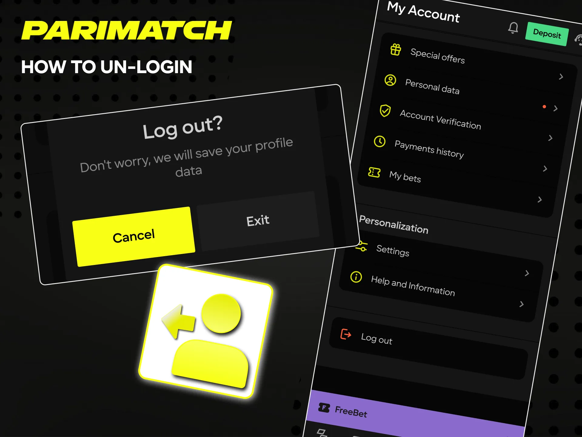 Learn how to log out of your Parimatch account.