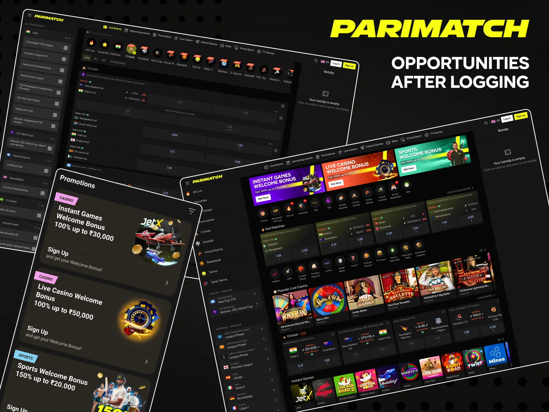 Check out what benefits await you after signing up with Parimatch.