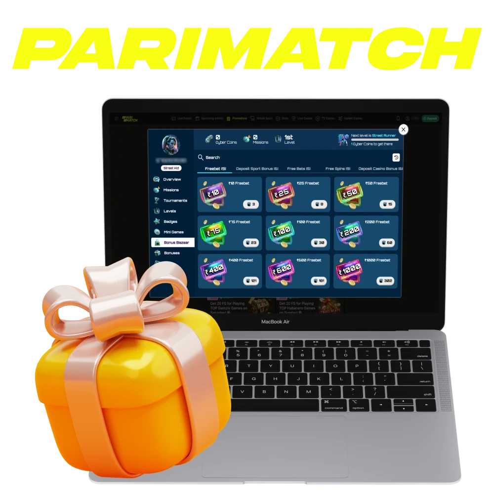 Register and become a member of the Parimatch loyalty program.