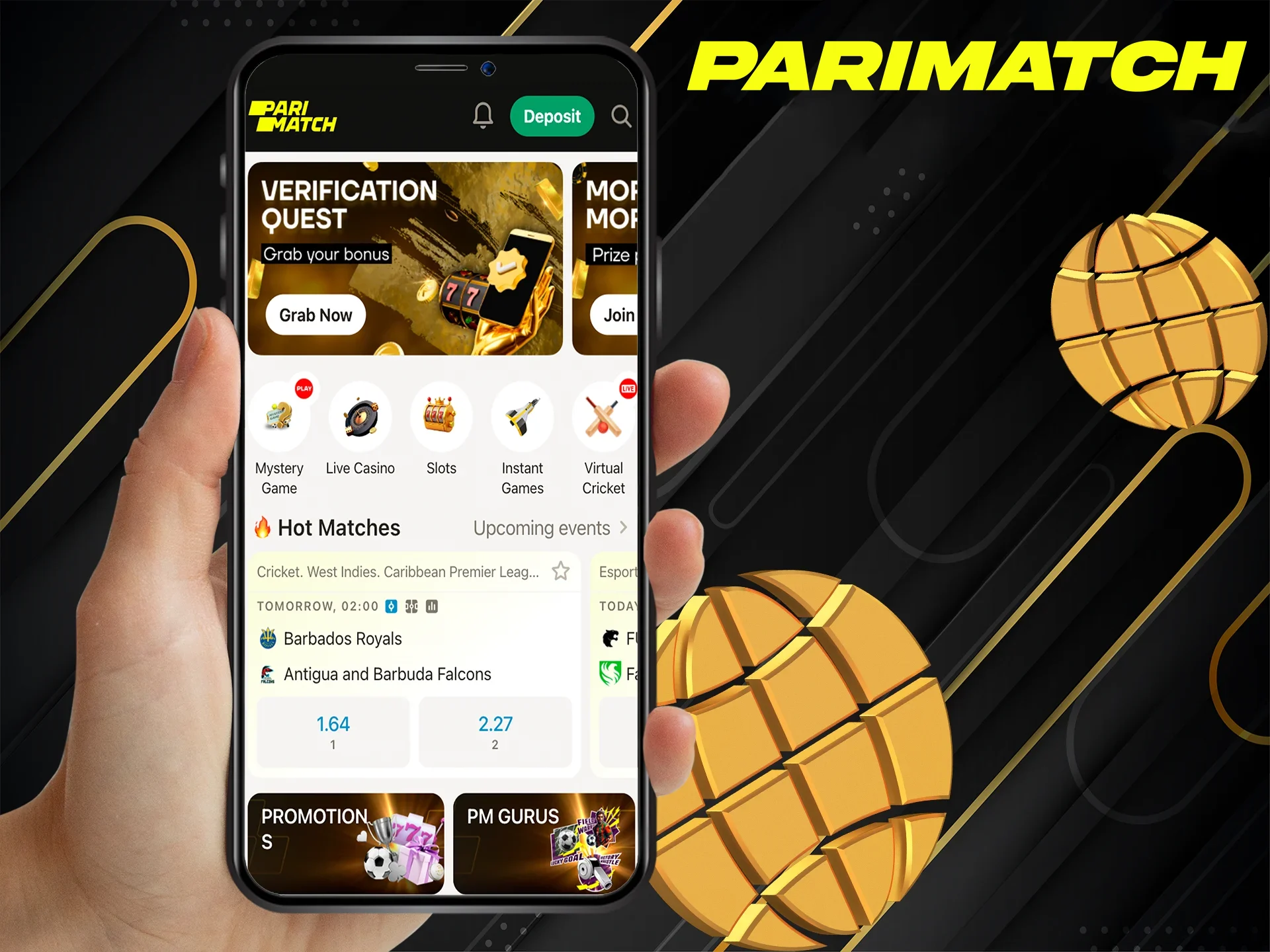 Play in the mobile version of Parimatch, which is very convenient.