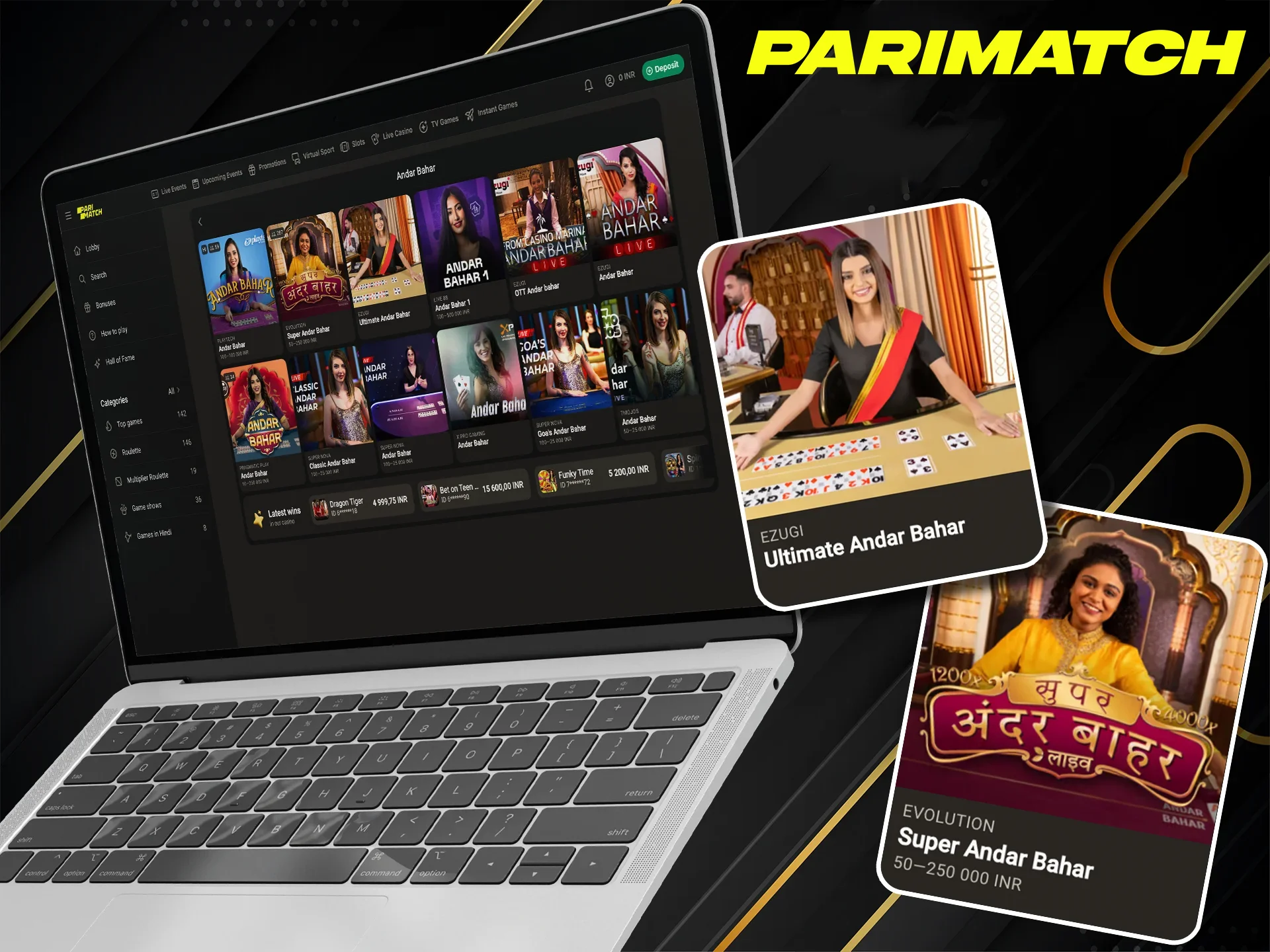Parimatch provides a larger selection of Andar Bahar games.