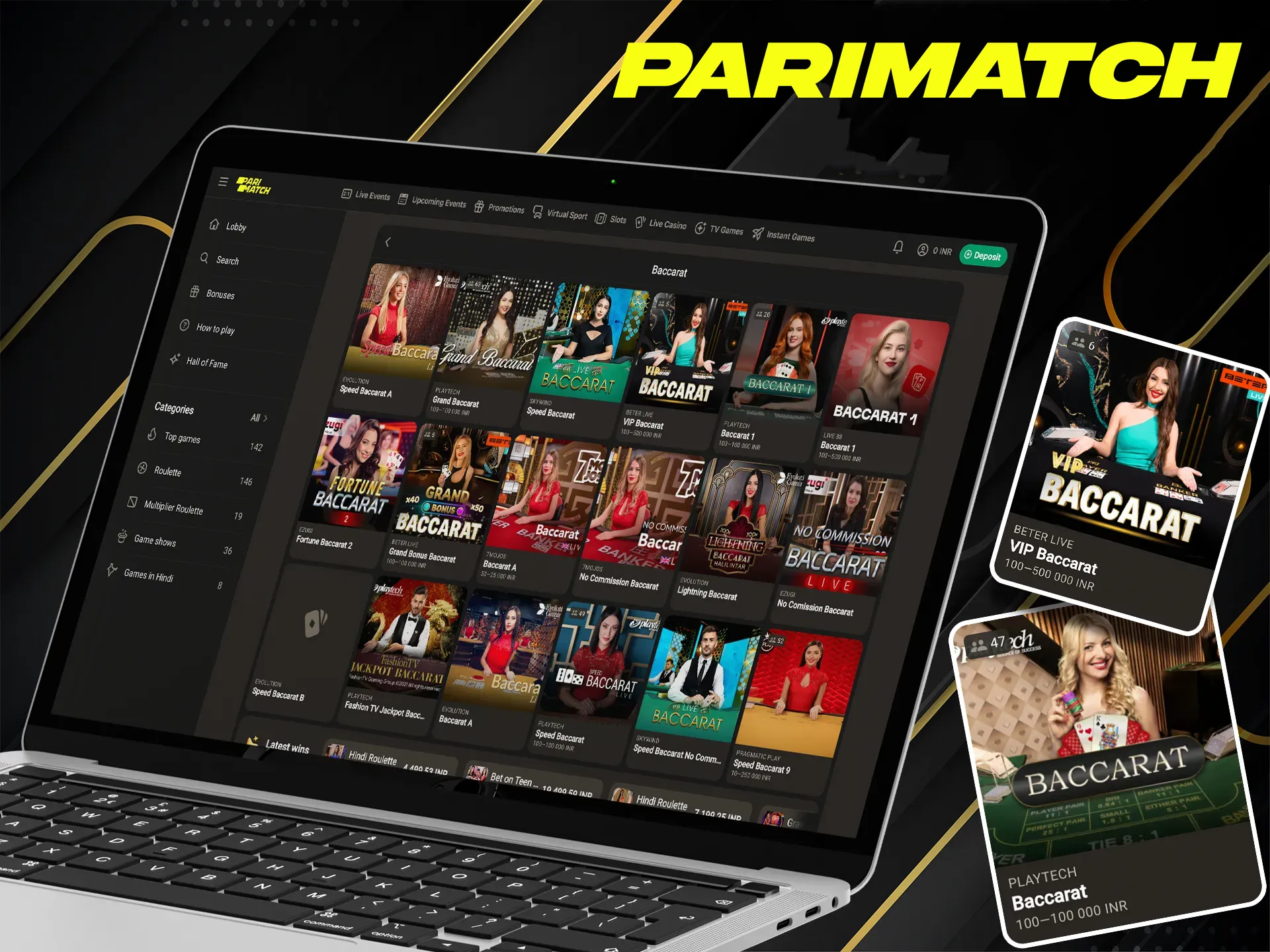 Bet on Baccarat and you're sure to get lucky at Parimatch.
