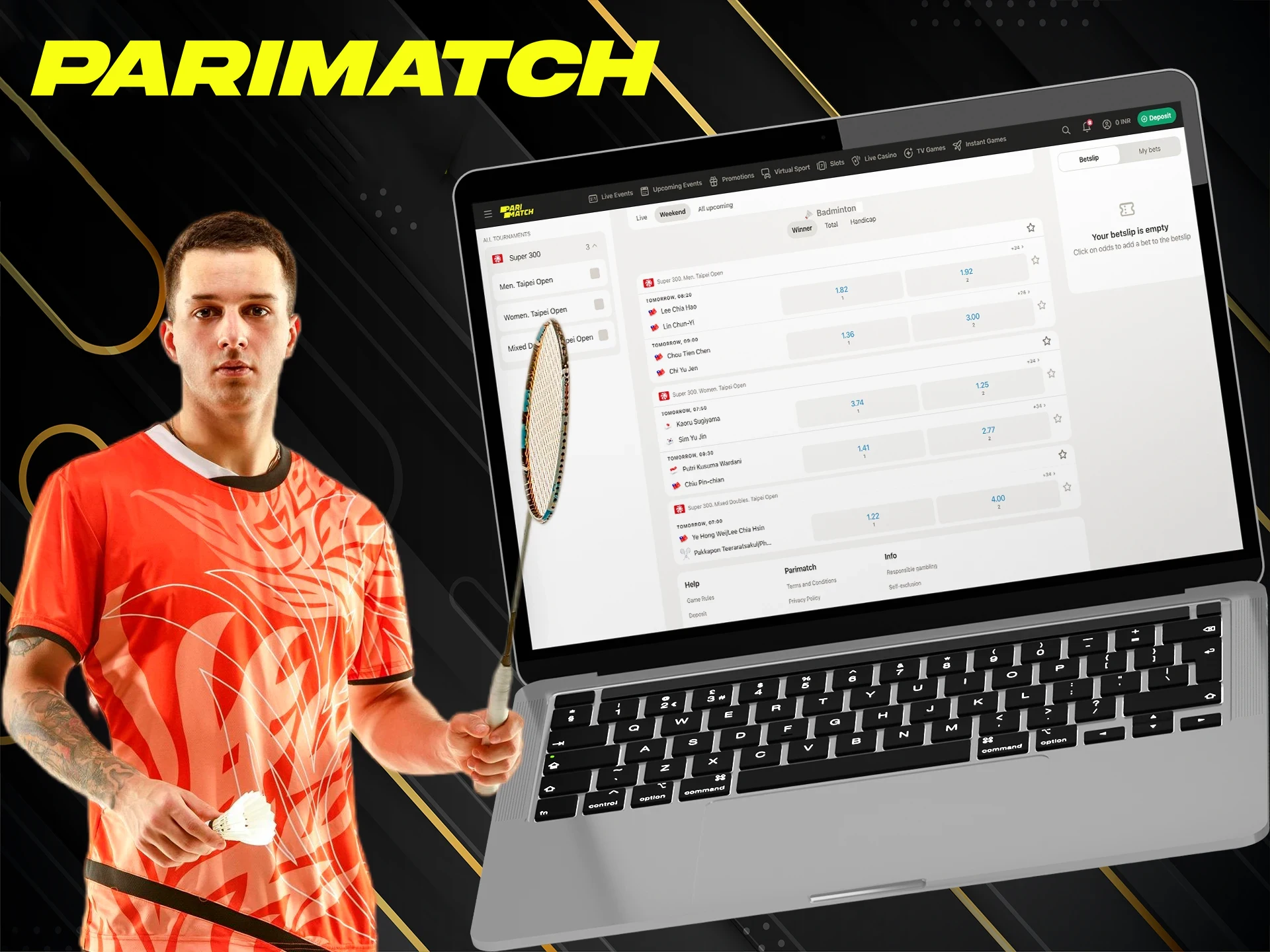 Best odds on badminton betting at Parimatch.