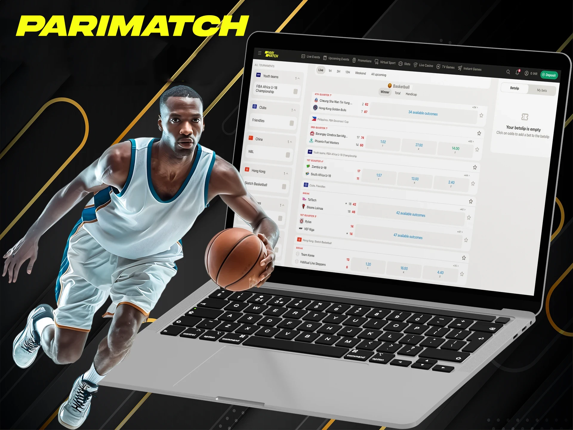 Give a basketball prediction and win money with Parimatch.