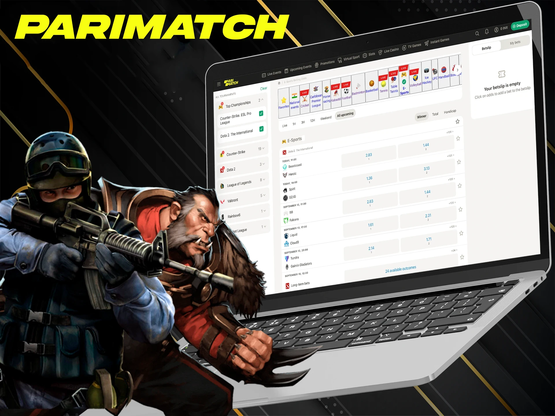 Bet on your favorite teams at Esports with Parimatch.