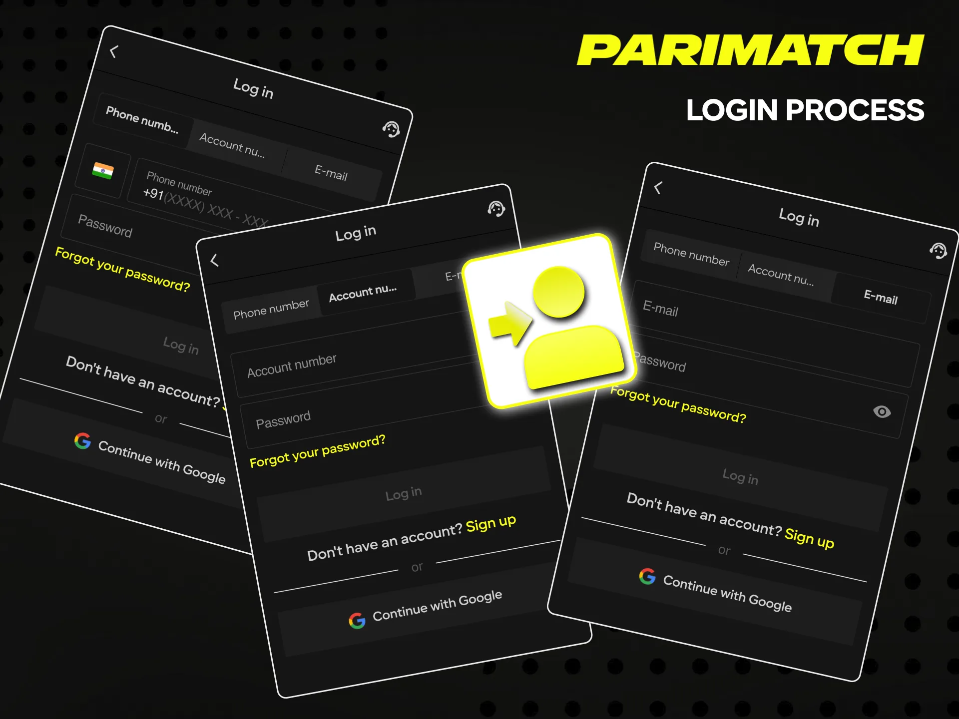 Log in to the Parimatch account and start betting.